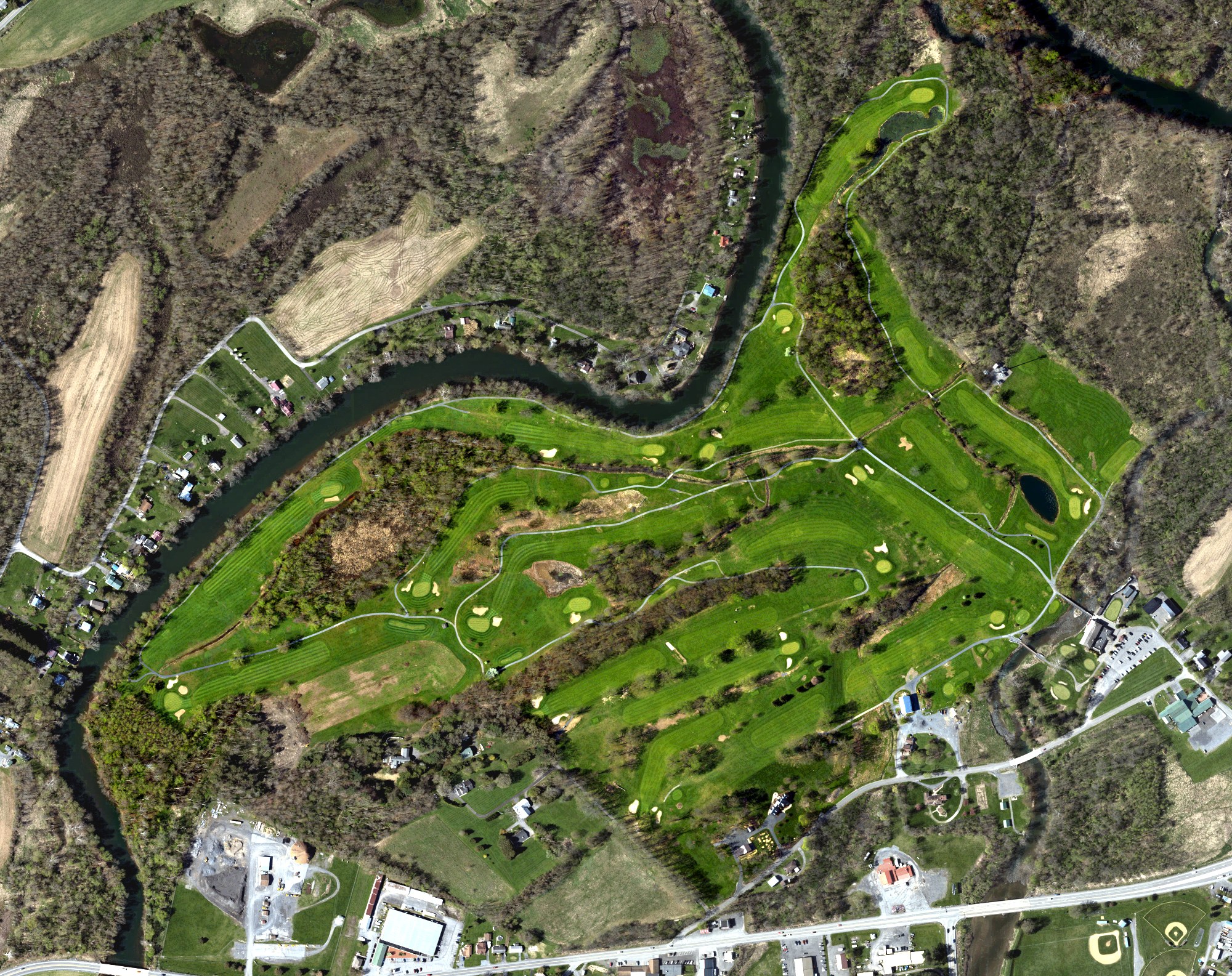 Aerial view of Clinton County Country Club, PA