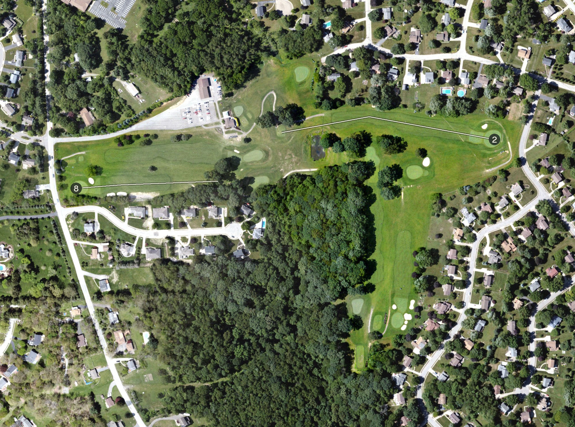 Aerial view of Clover Hill Golf Course, PA