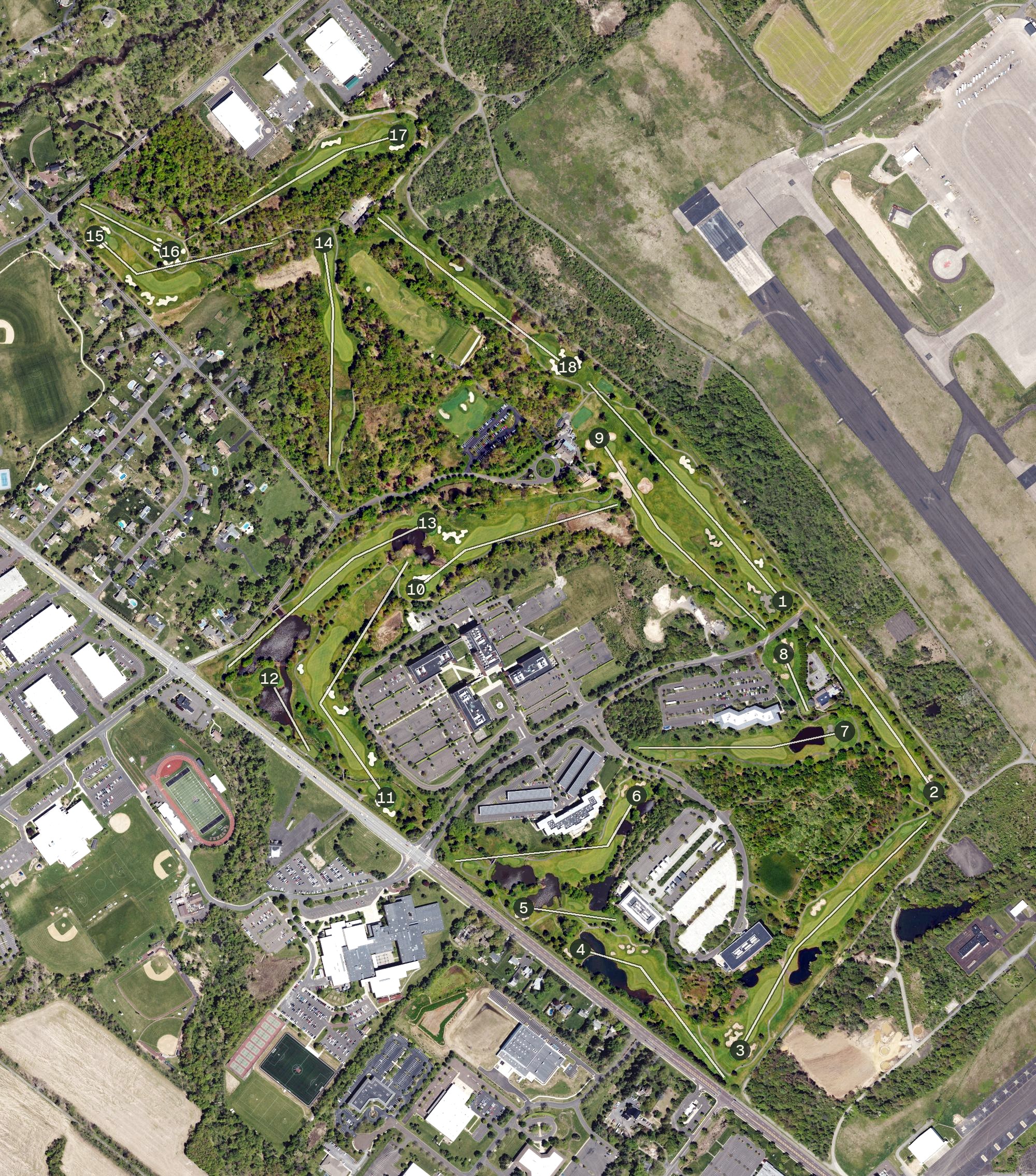 Aerial view of Commonwealth National Golf Club, PA