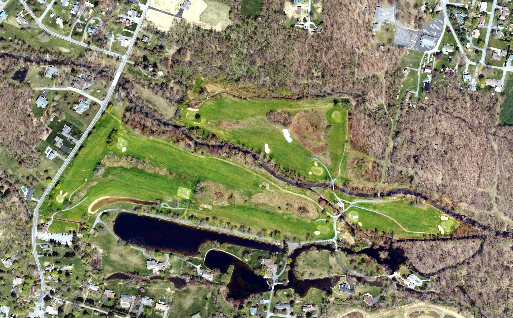 Aerial view of Conocodell Golf Course, PA