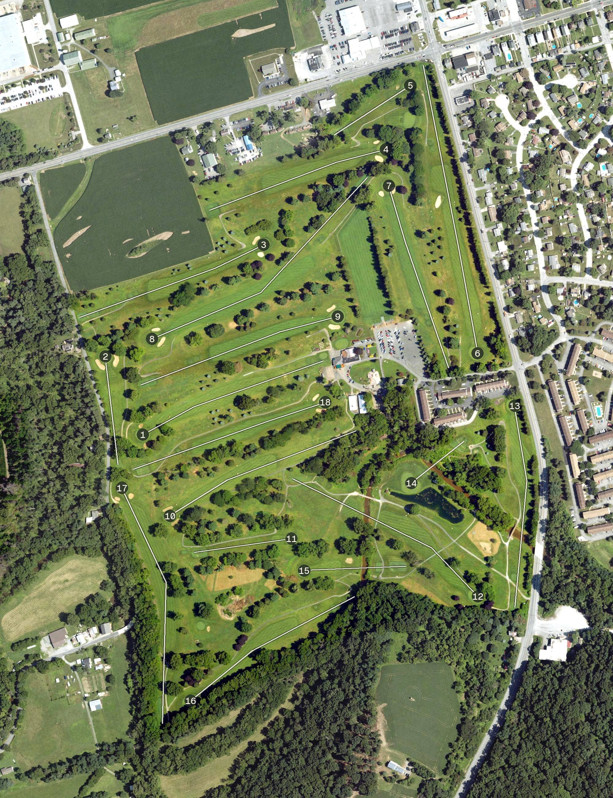 Aerial view of Cool Creek Golf Course, PA