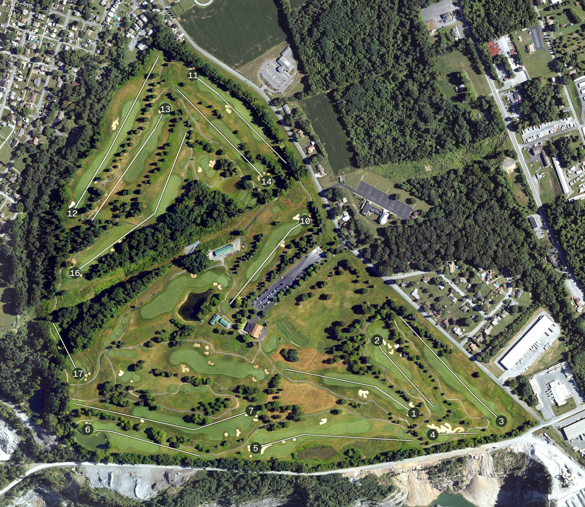 Aerial view of Dauphin Highlands Golf Course, PA
