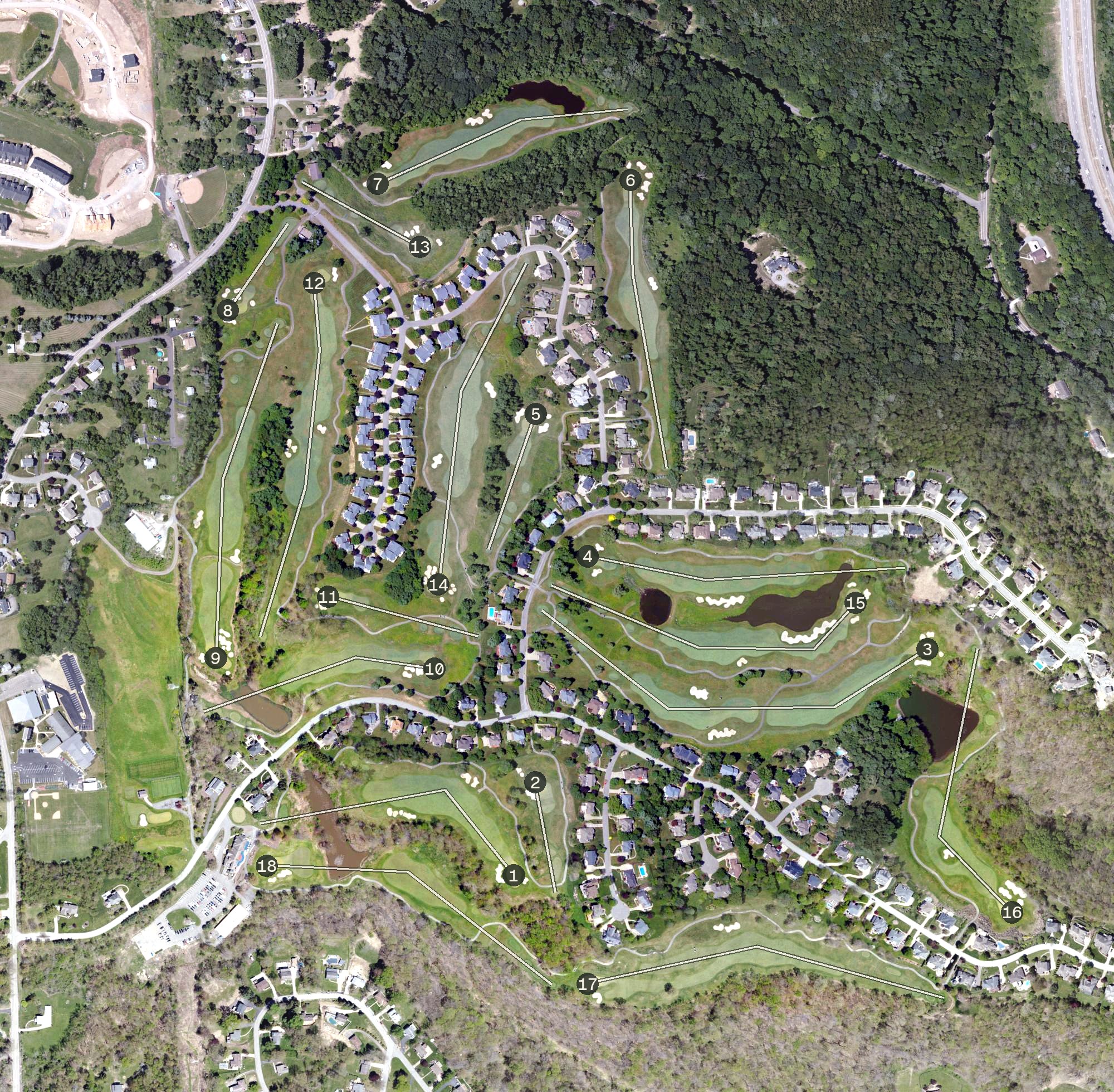 Aerial view of Diamond Run Golf Club, PA