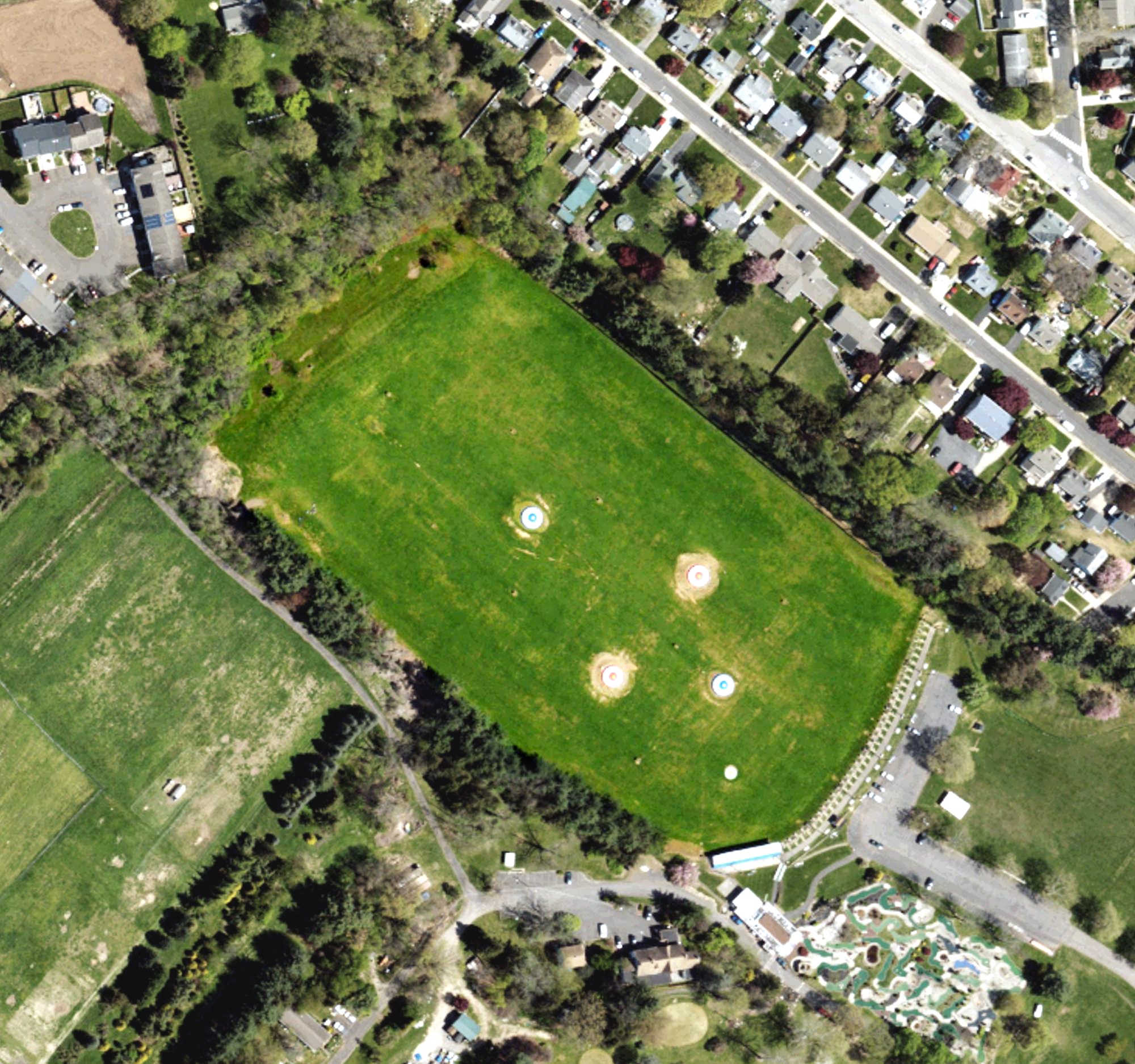 Aerial view of Double Eagle Driving Range, PA