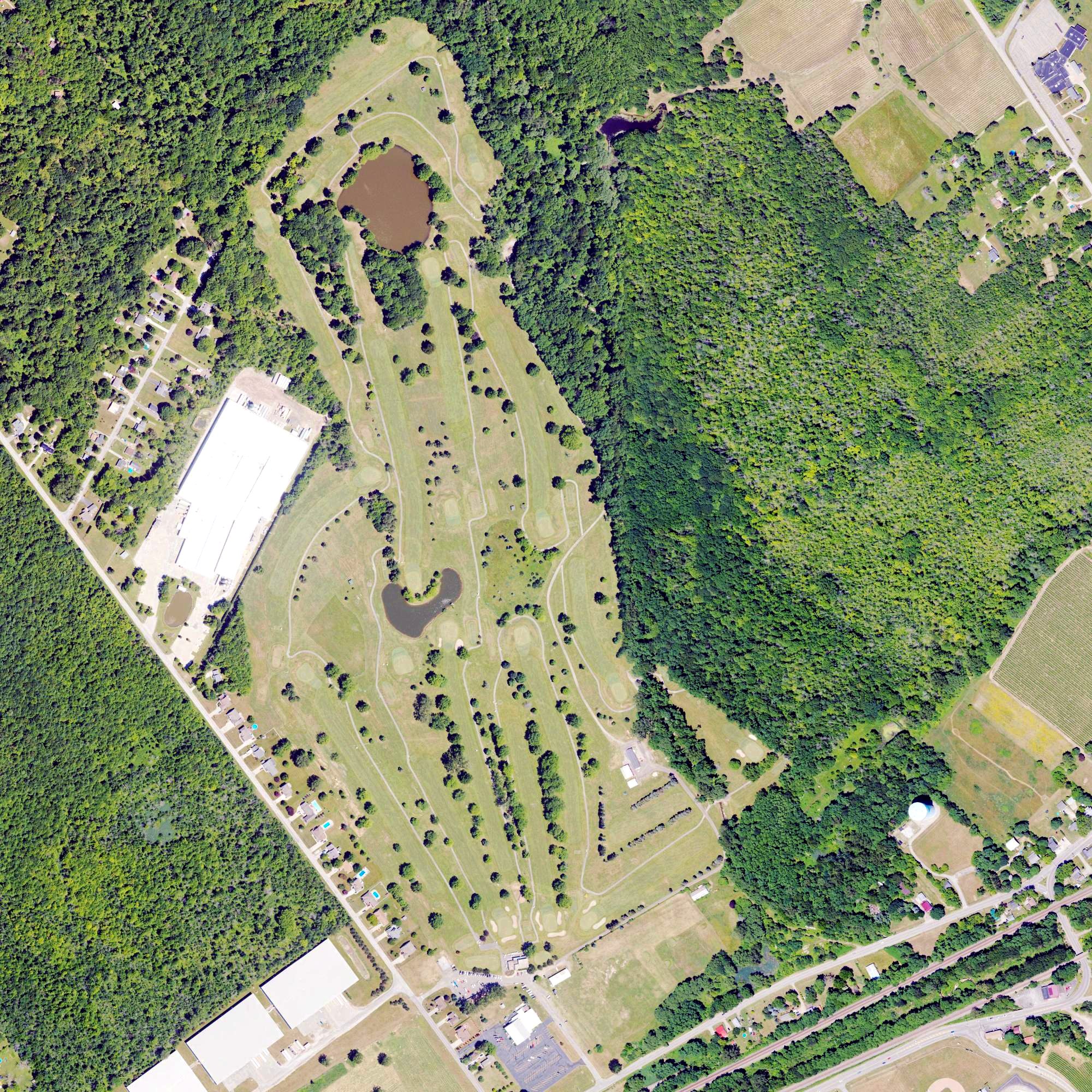 Aerial view of Downing Golf Course, PA
