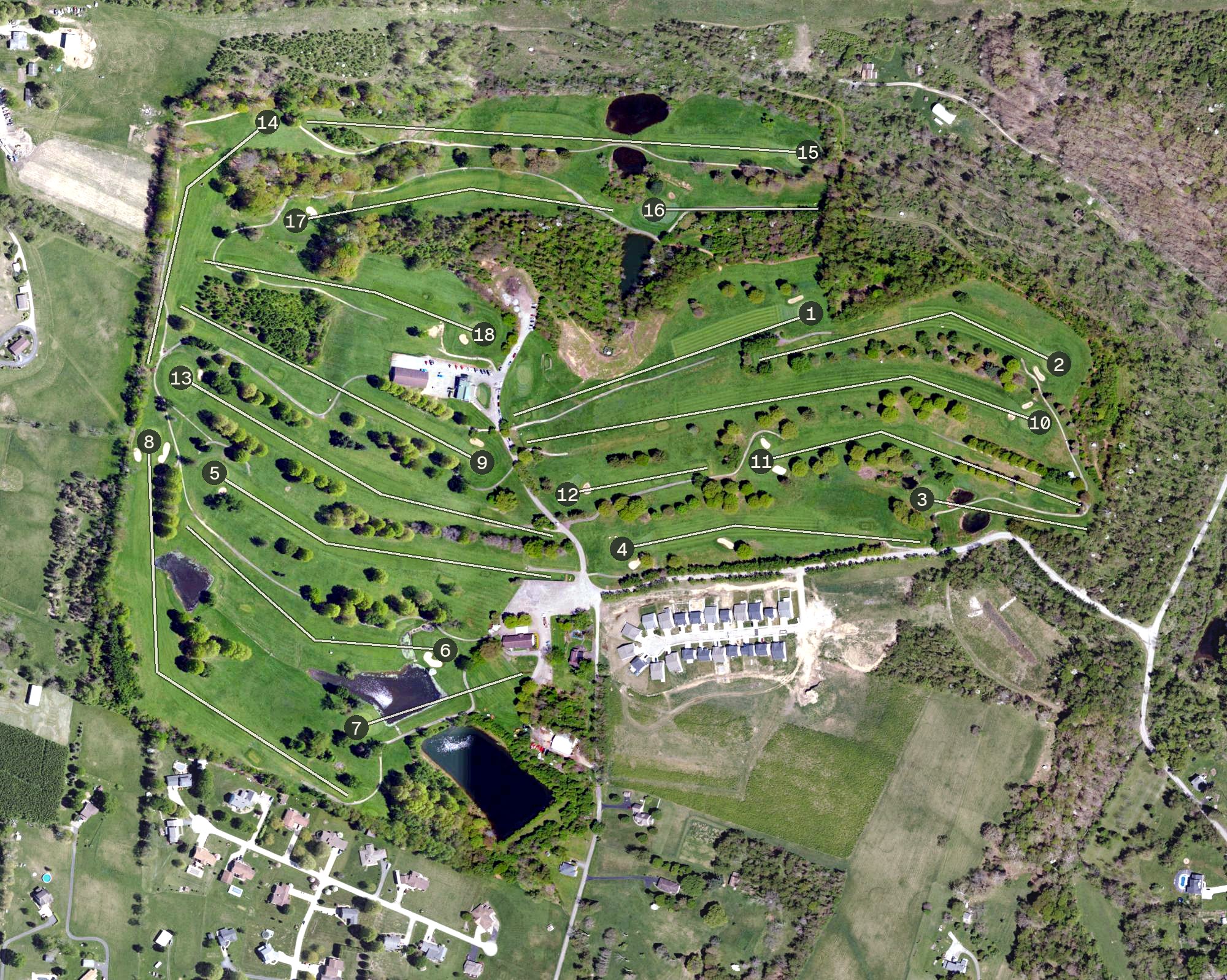 Aerial view of Duck Hollow Golf Club, PA