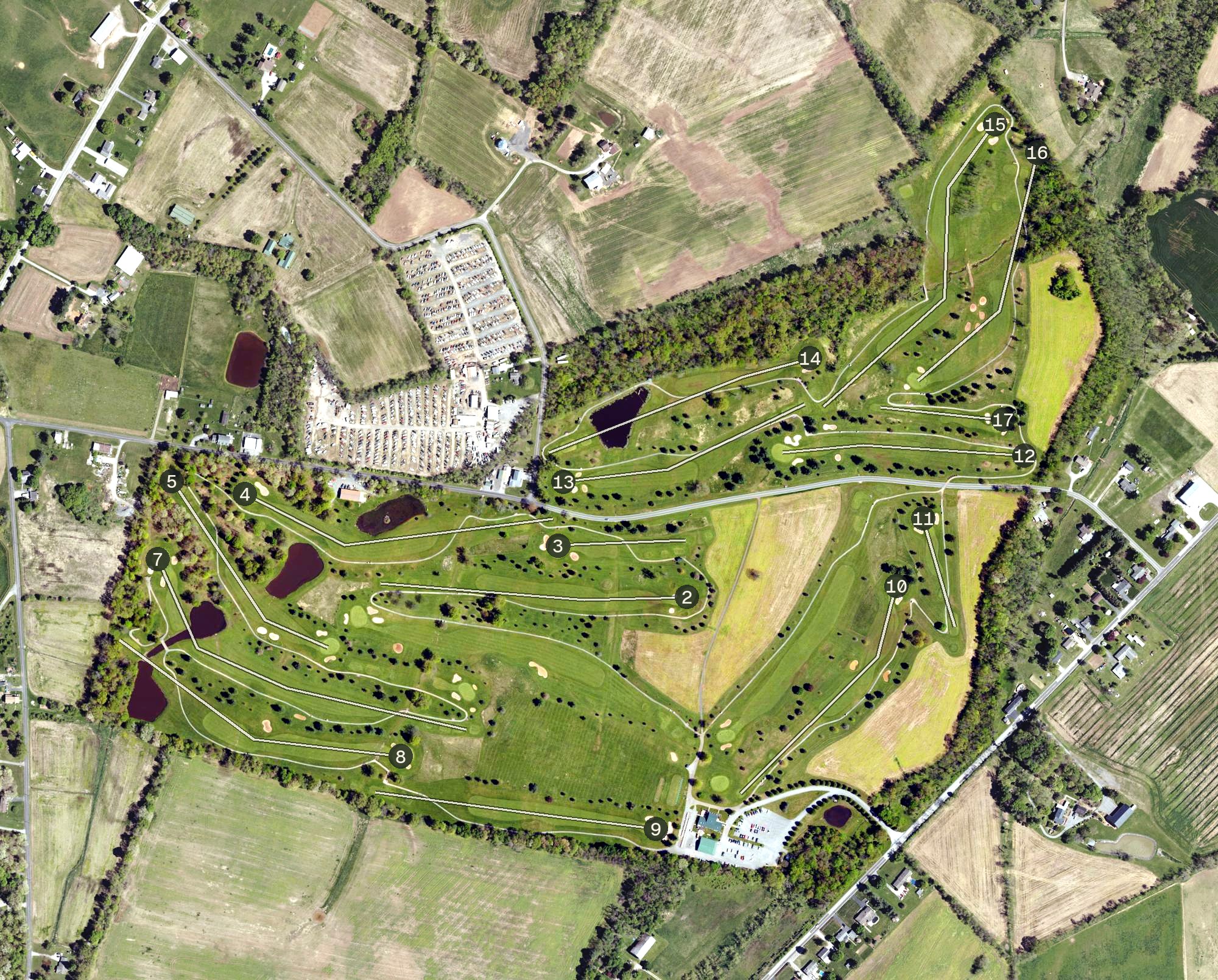 Aerial view of Flatbush Golf Course, PA