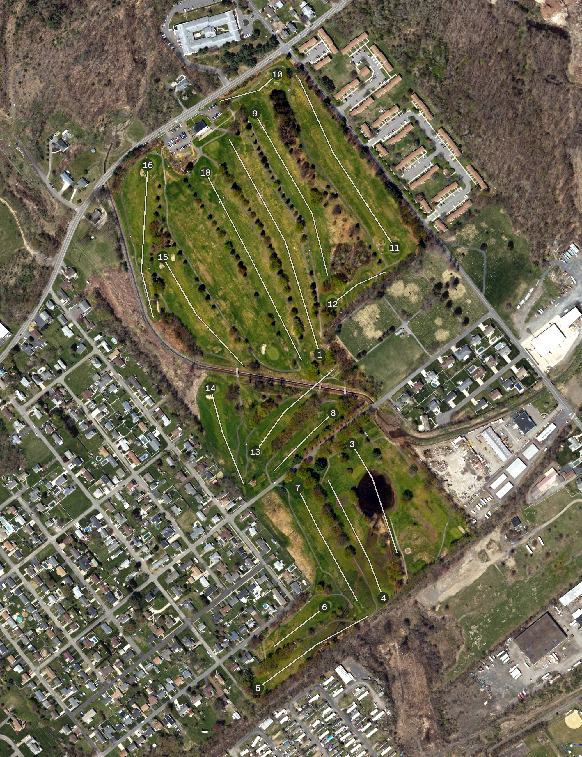 Aerial view of Four Seasons Golf Course, PA
