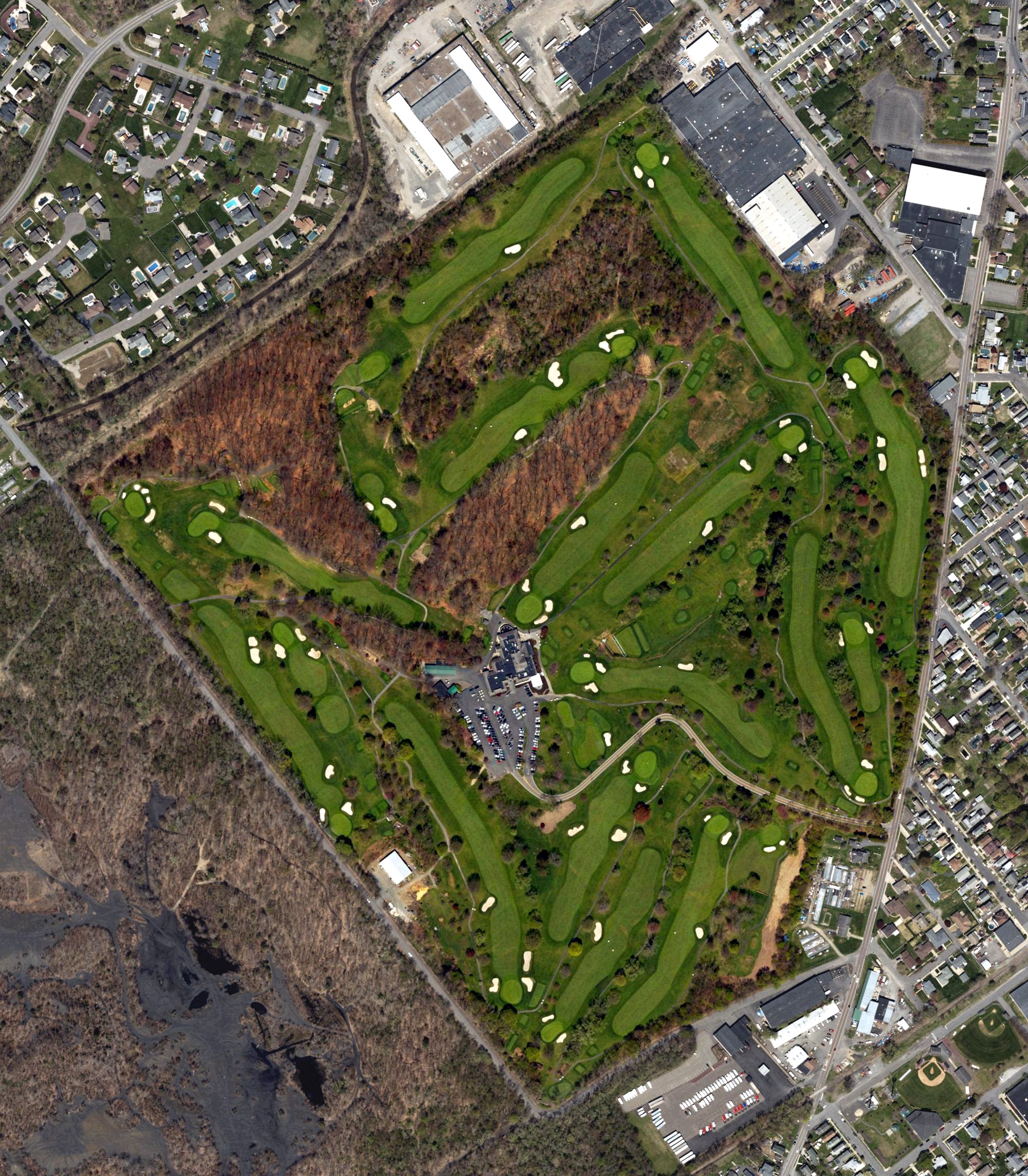 Aerial view of Fox Hill Country Club, PA