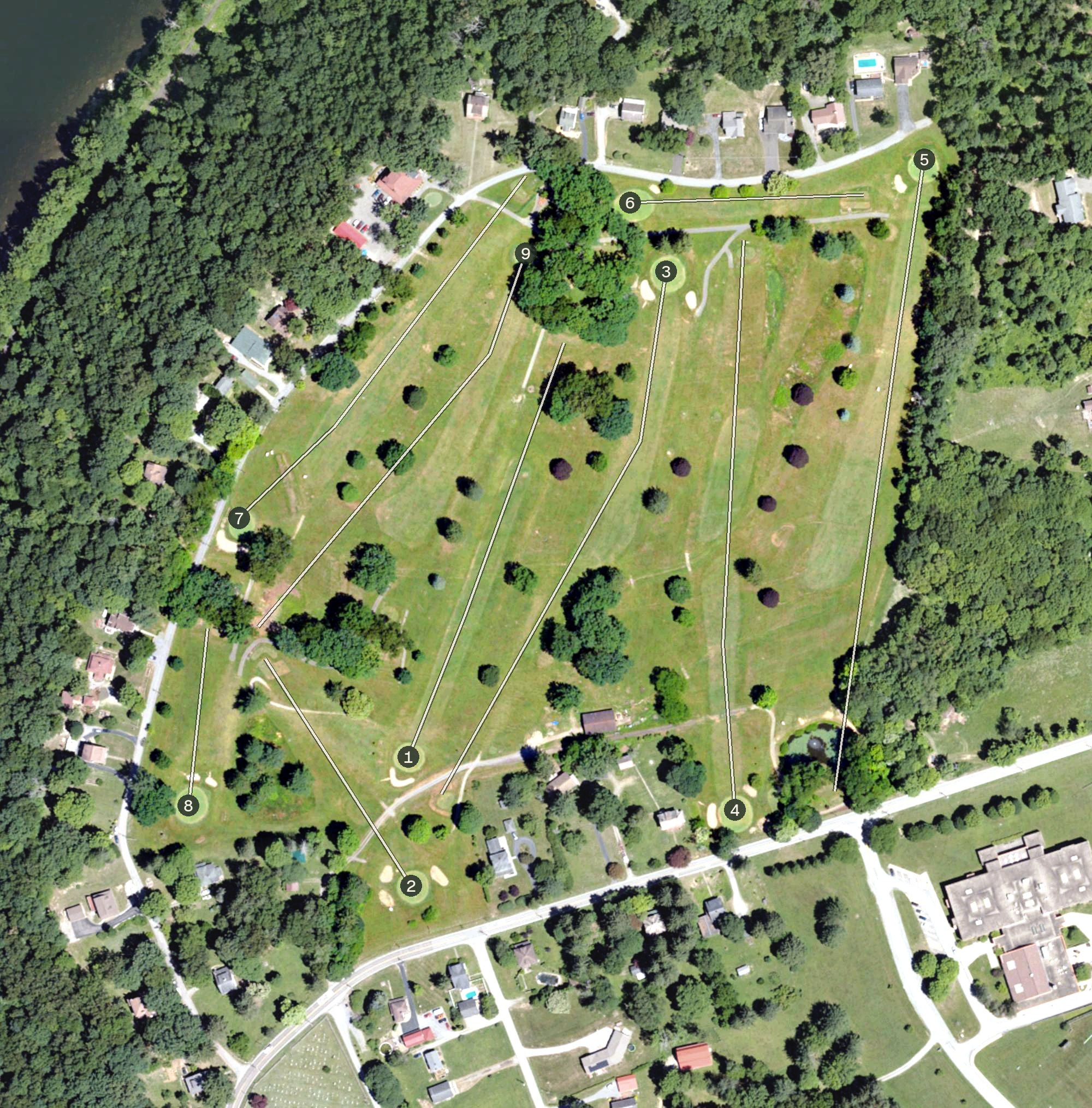 Aerial view of Foxburg Country Club, PA