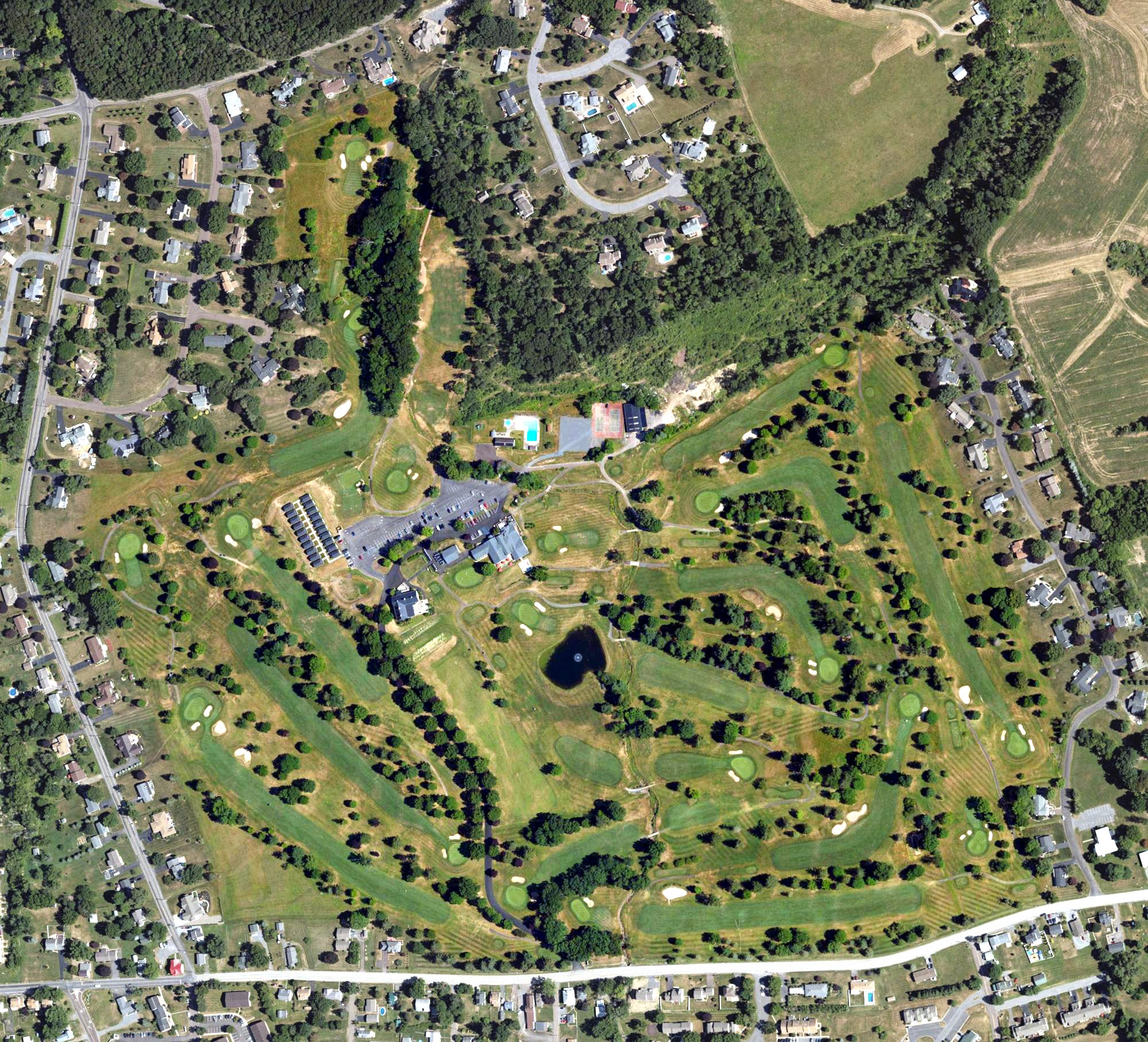 Aerial view of Frosty Valley Country Club, PA