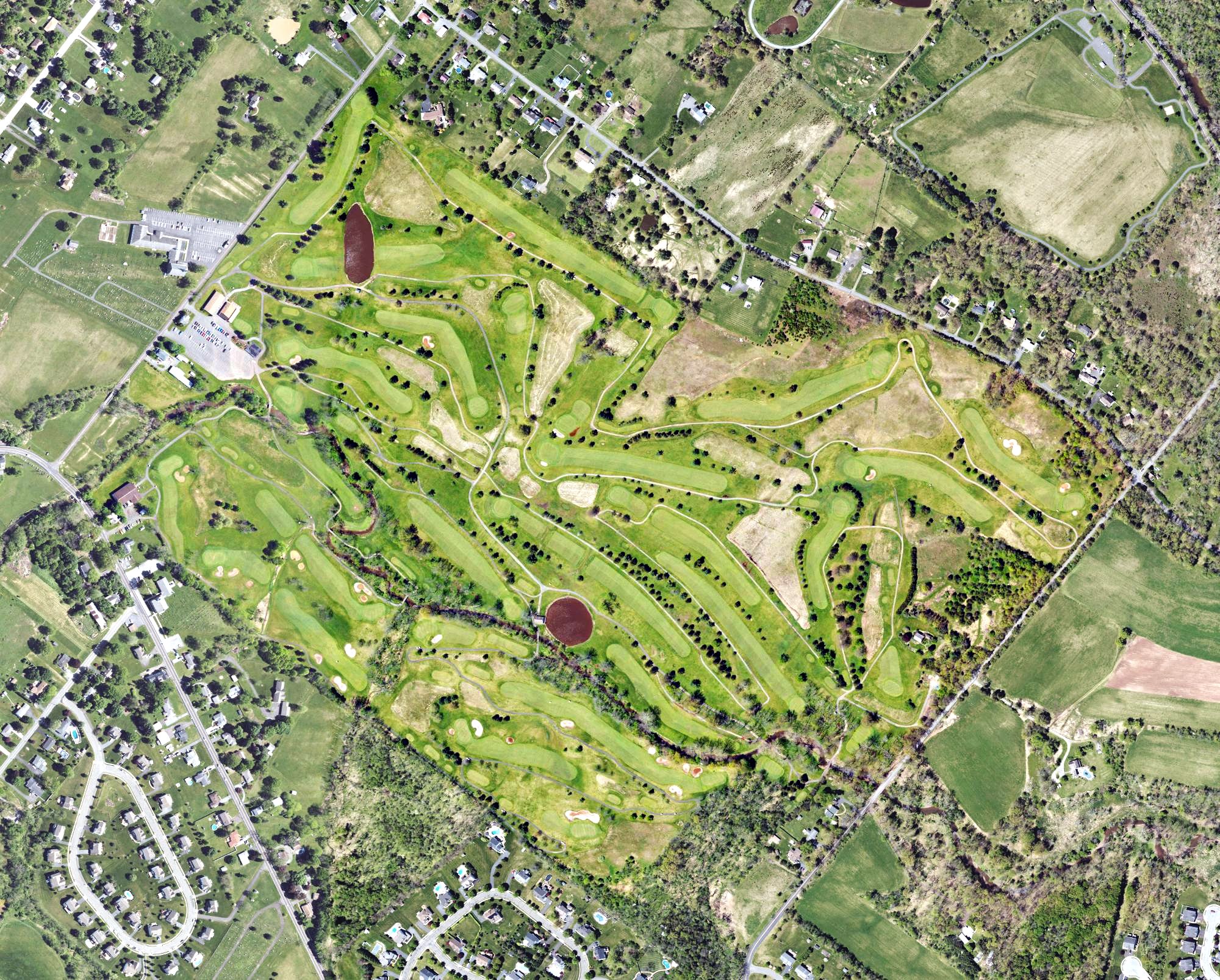 Aerial view of Gilbertsville Golf Course, PA