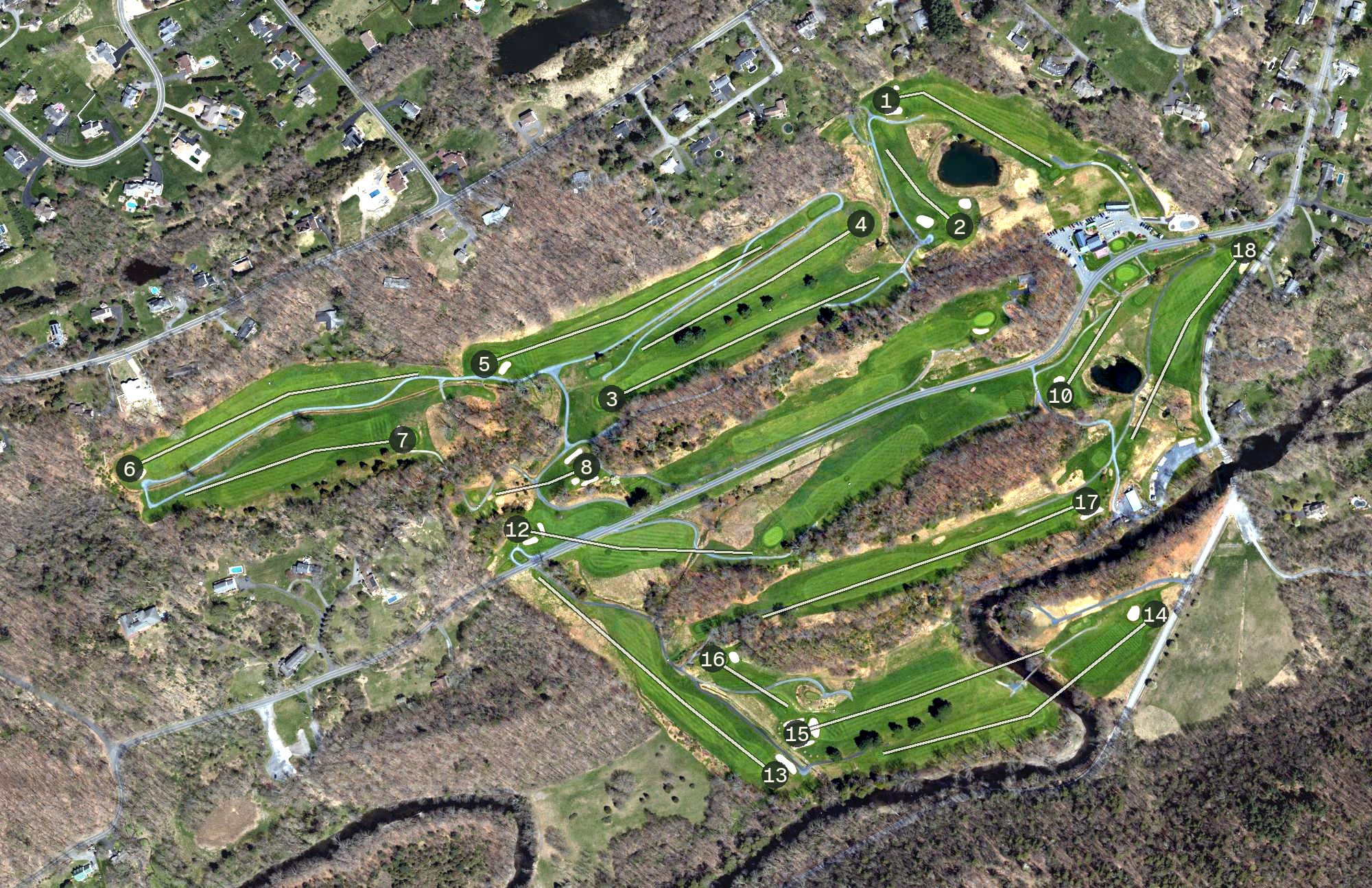 Aerial view of Glen Brook Golf Club, PA