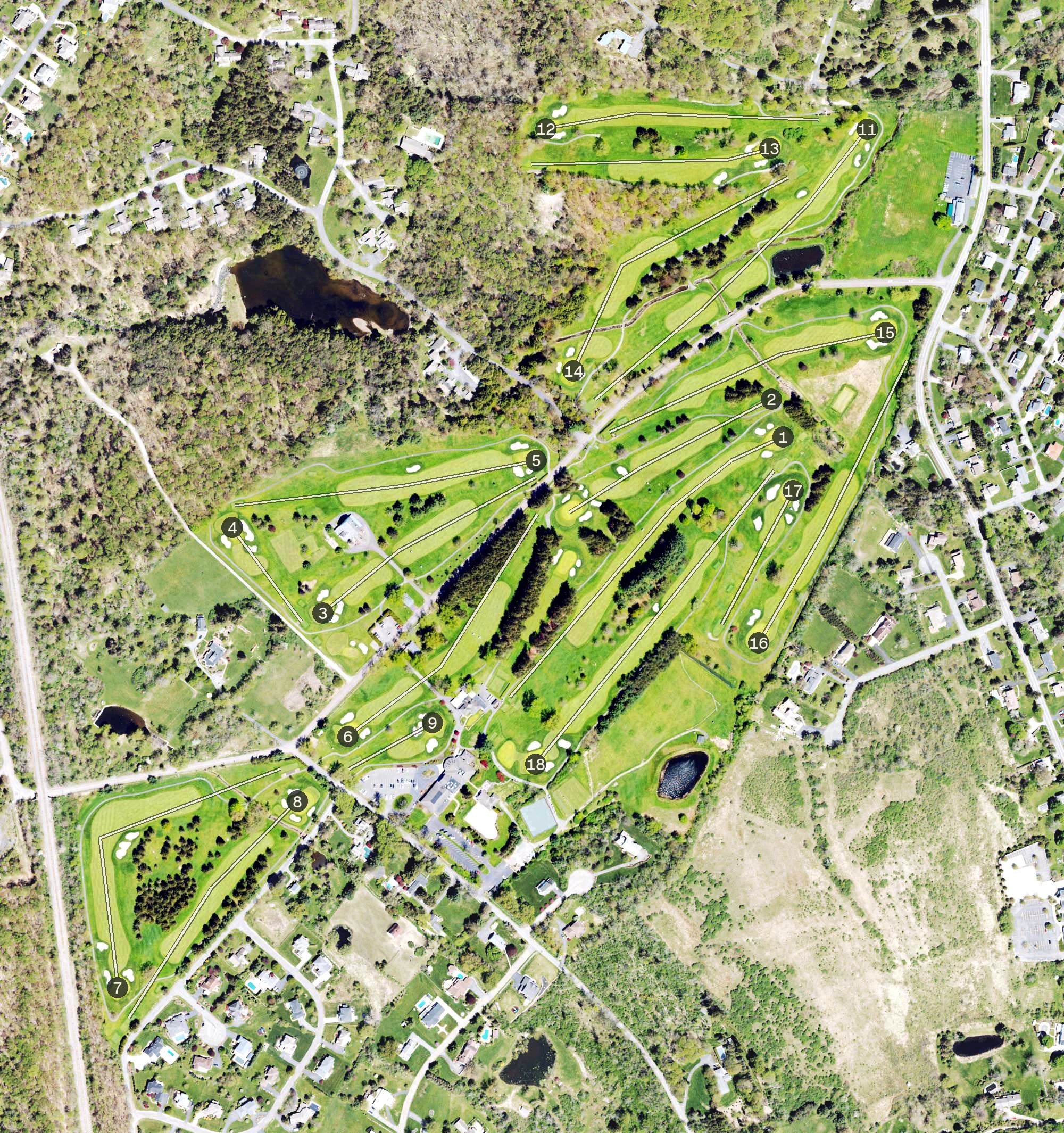 Aerial view of Glen Oak Country Club, PA