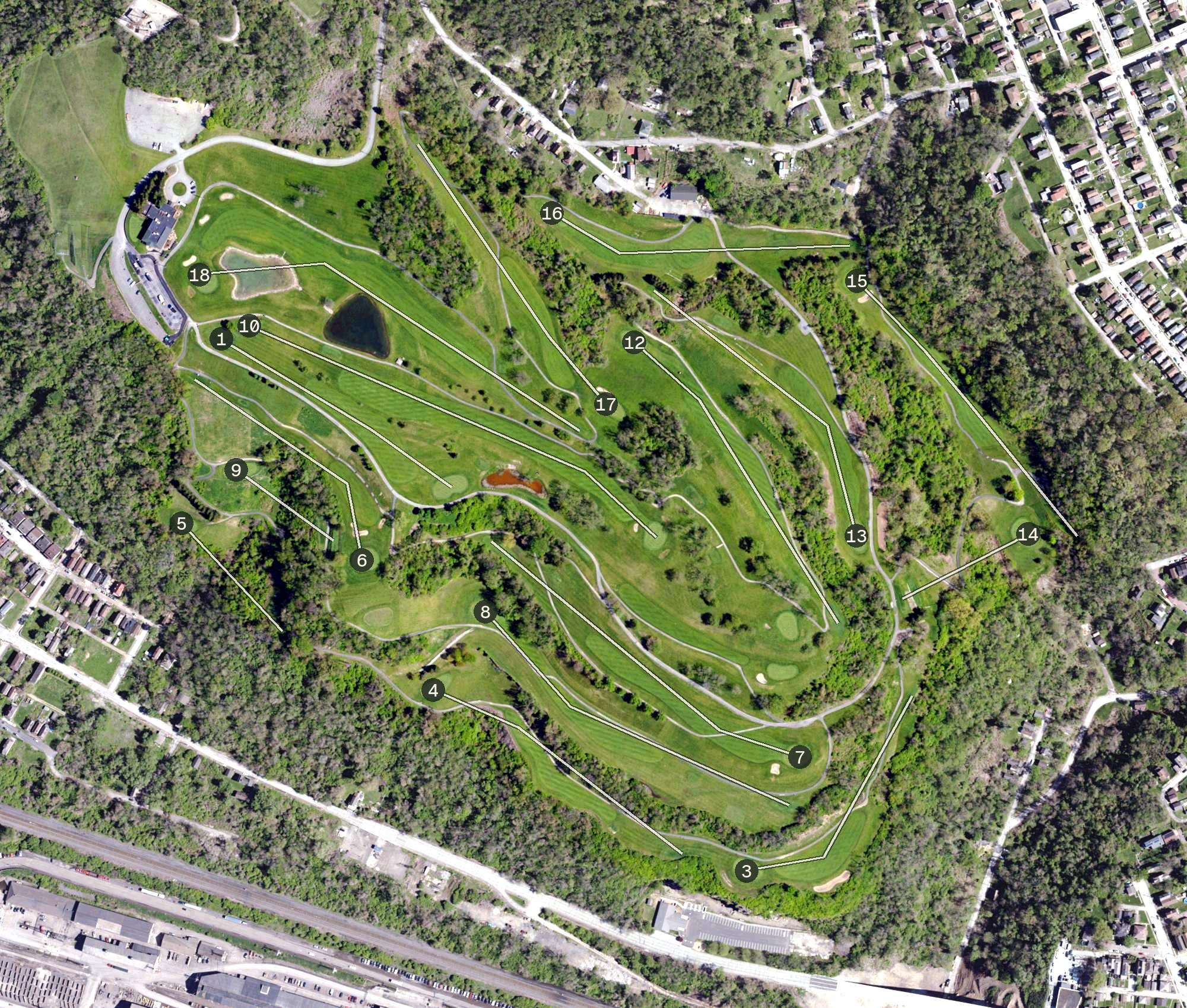 Aerial view of Grand View Golf Club, PA