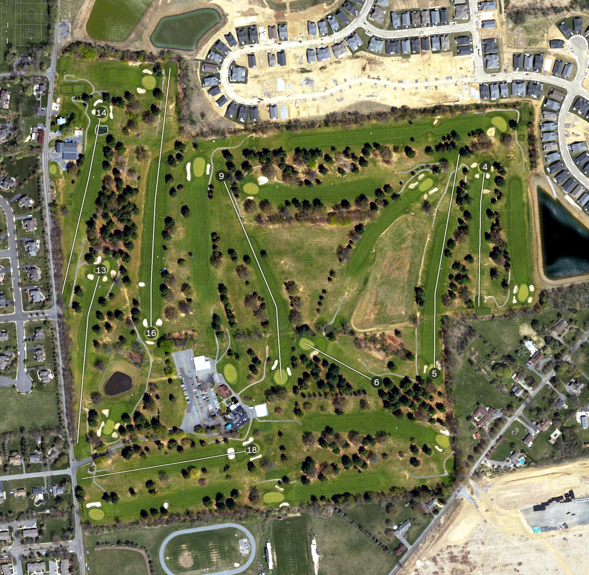 Aerial view of Green Pond Country Club, PA