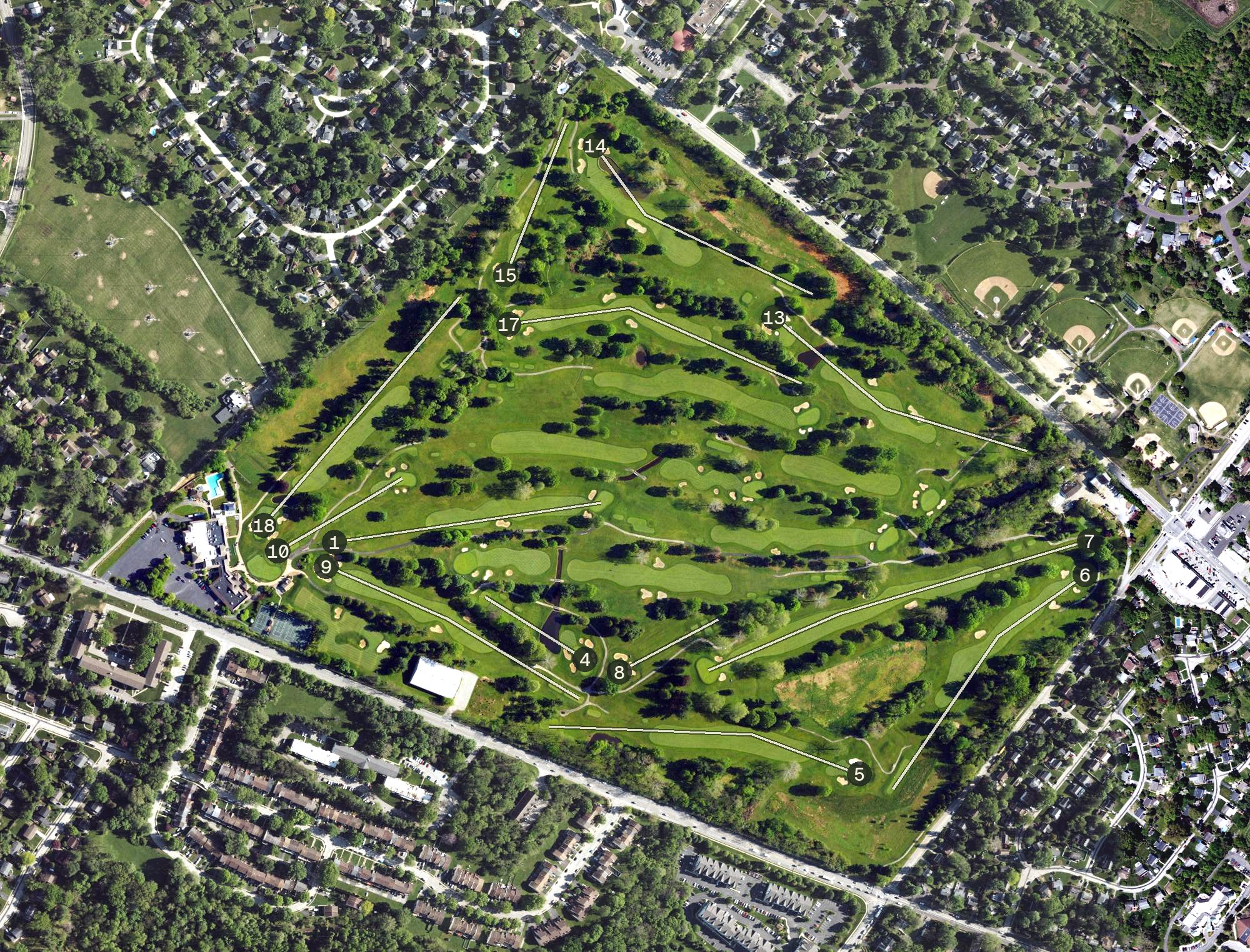 Aerial view of Green Valley Country Club, PA