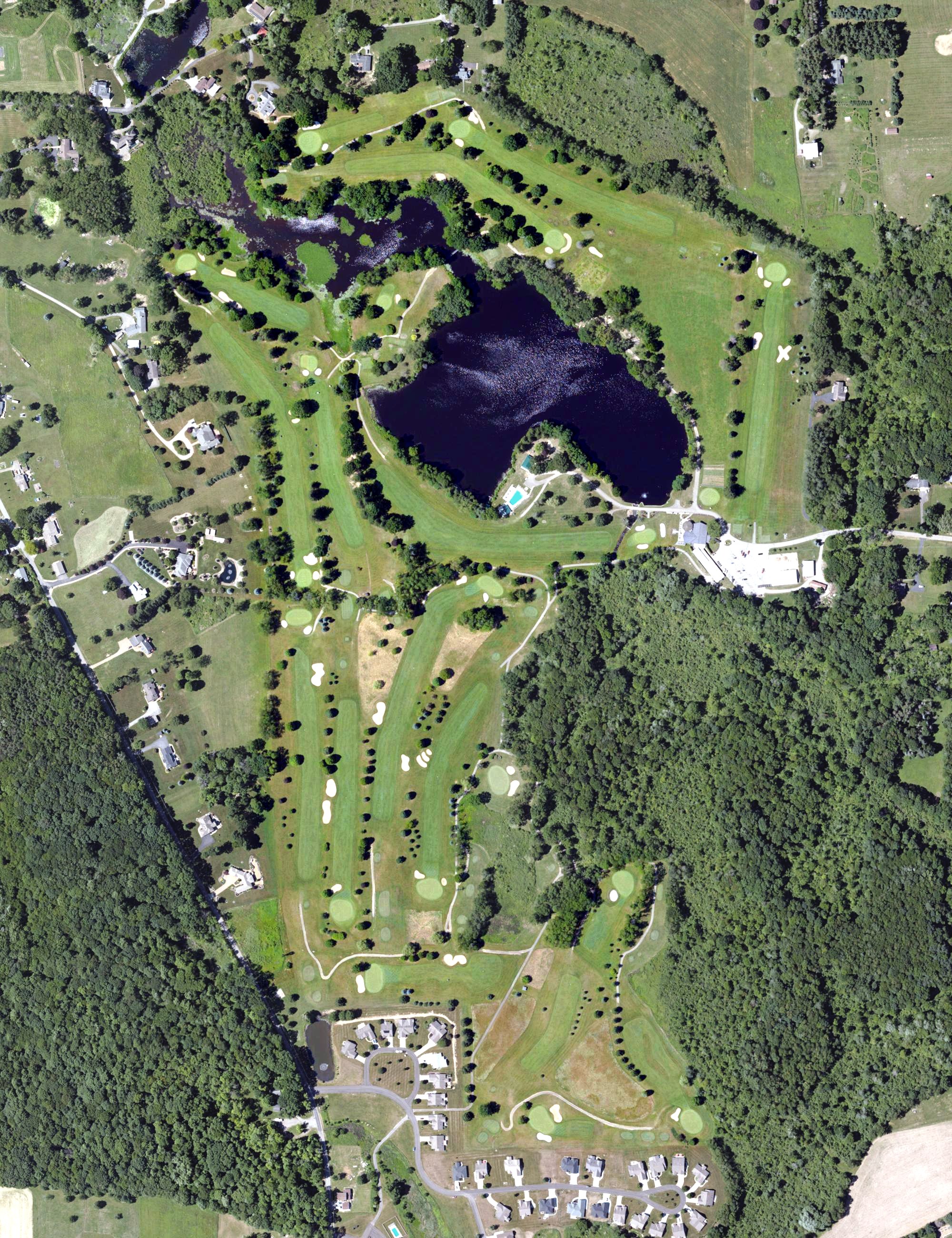 Aerial view of Grove City Country Club, PA
