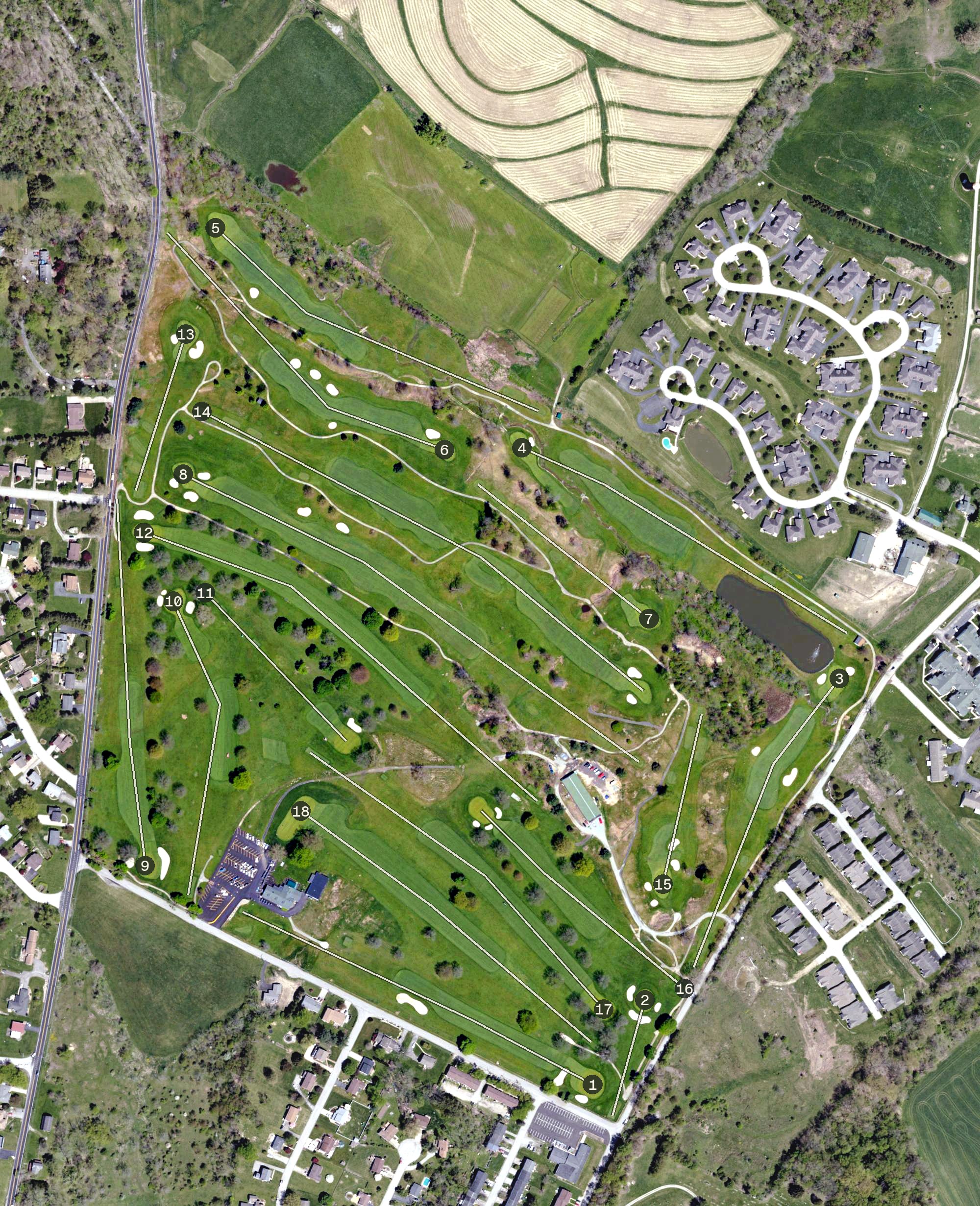 Aerial view of Hannastown Golf Club, PA
