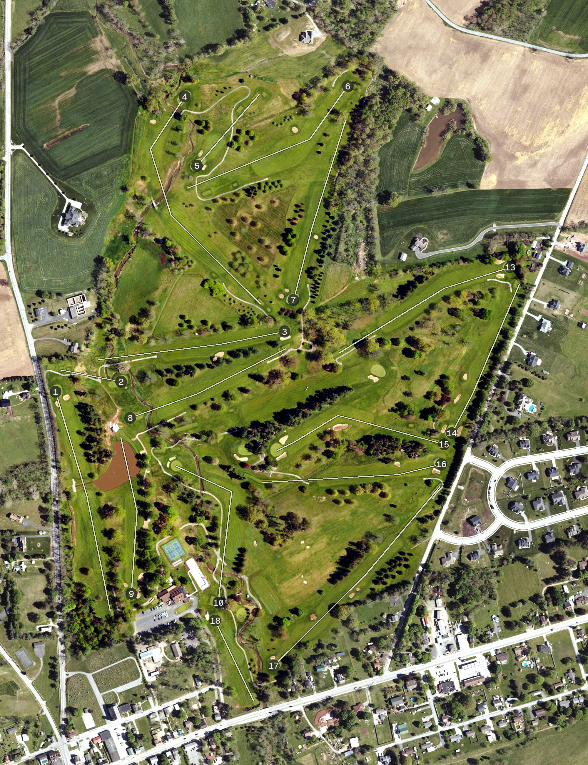 Aerial view of Hanover Country Club, PA