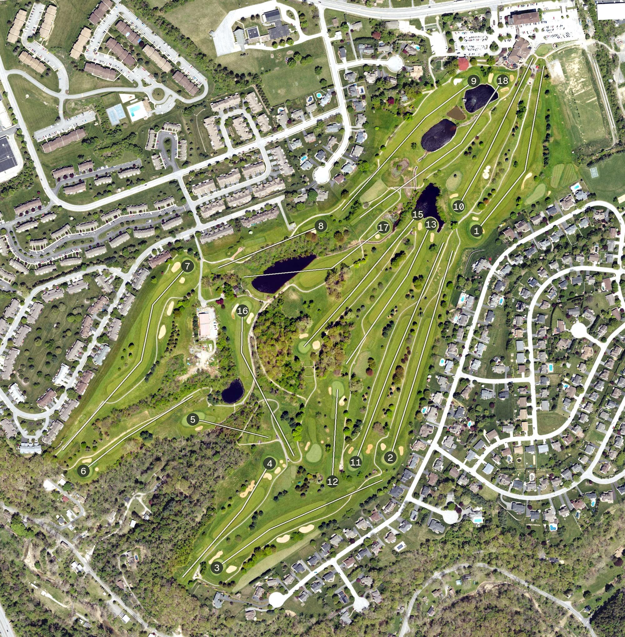 Aerial view of Heritage Hills Golf Course, PA