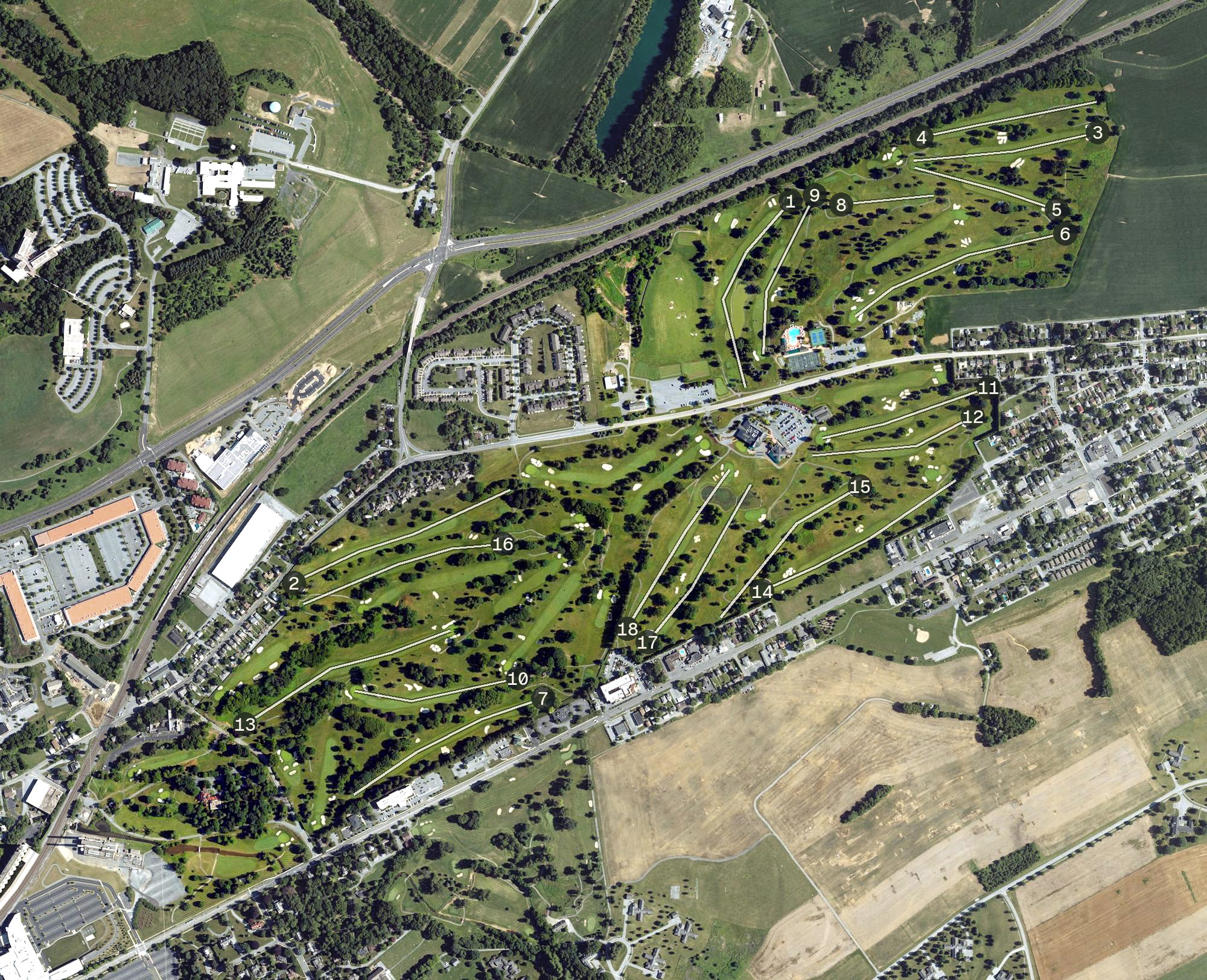 Aerial view of Hershey Country Club, PA