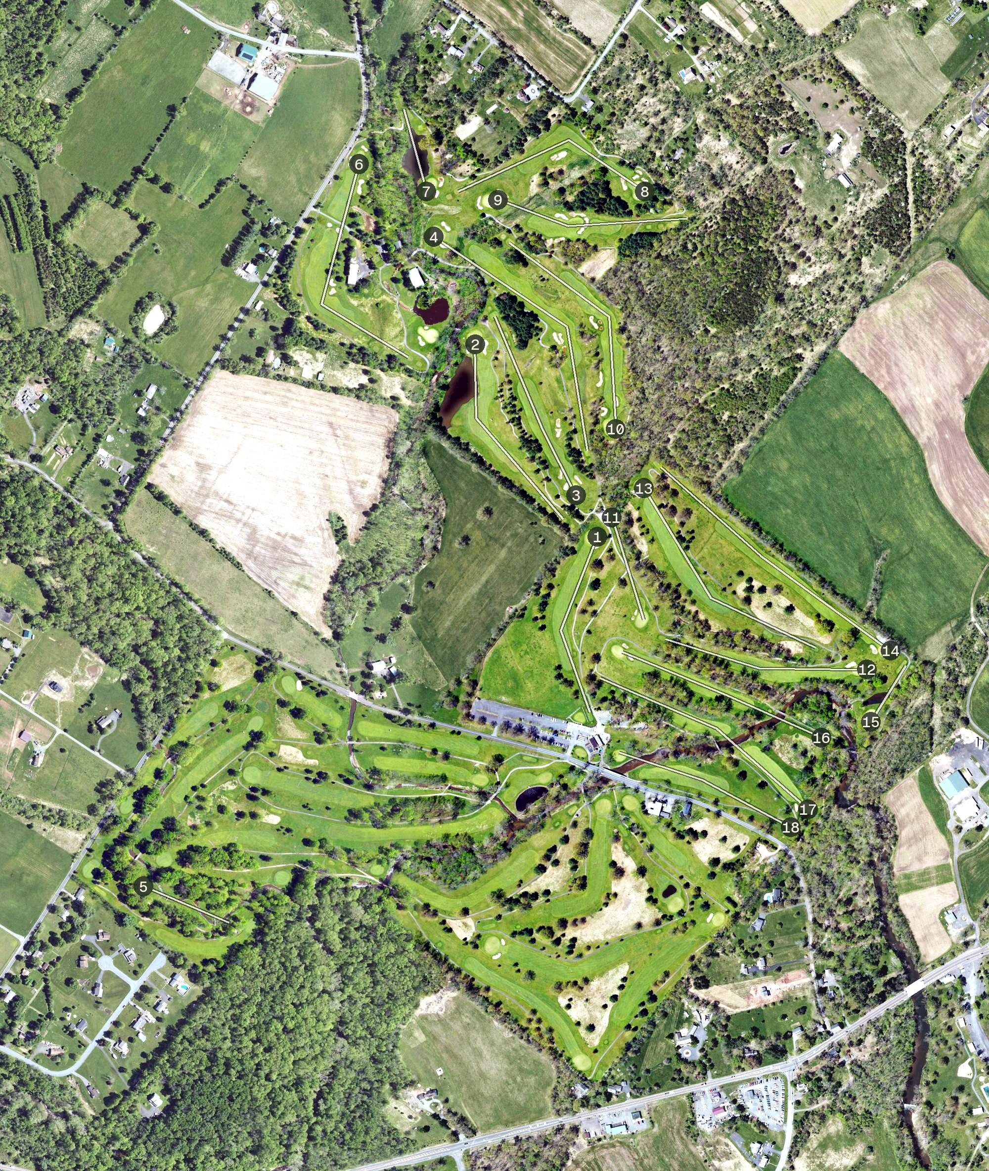 Aerial view of Hickory Valley Golf Club, PA