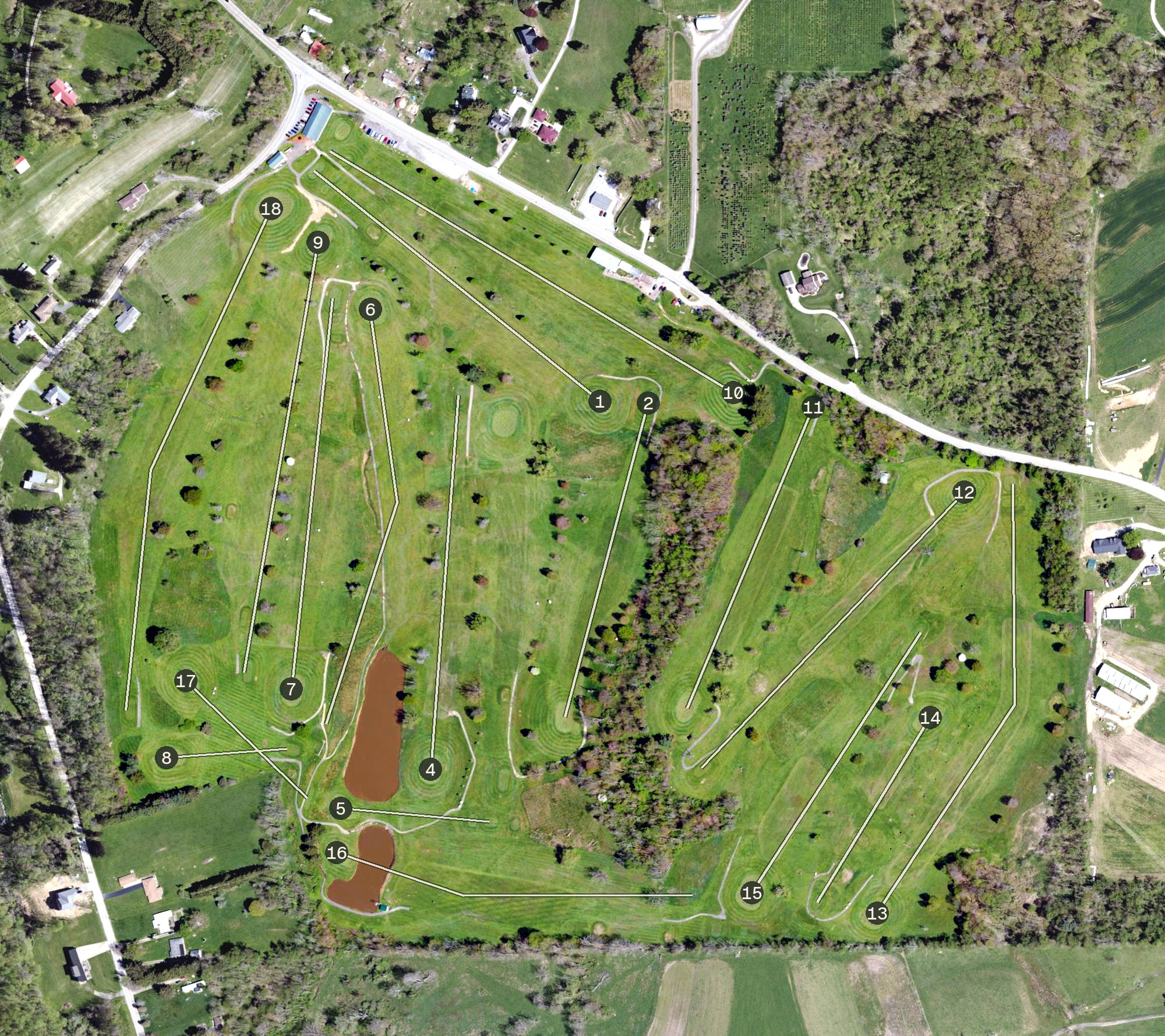 Aerial view of Highland Springs Golf Course, PA