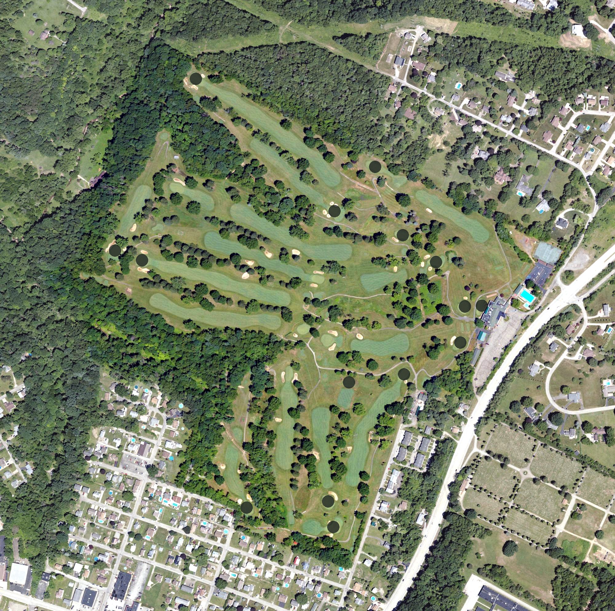 Aerial view of Hill Crest Country Club, PA
