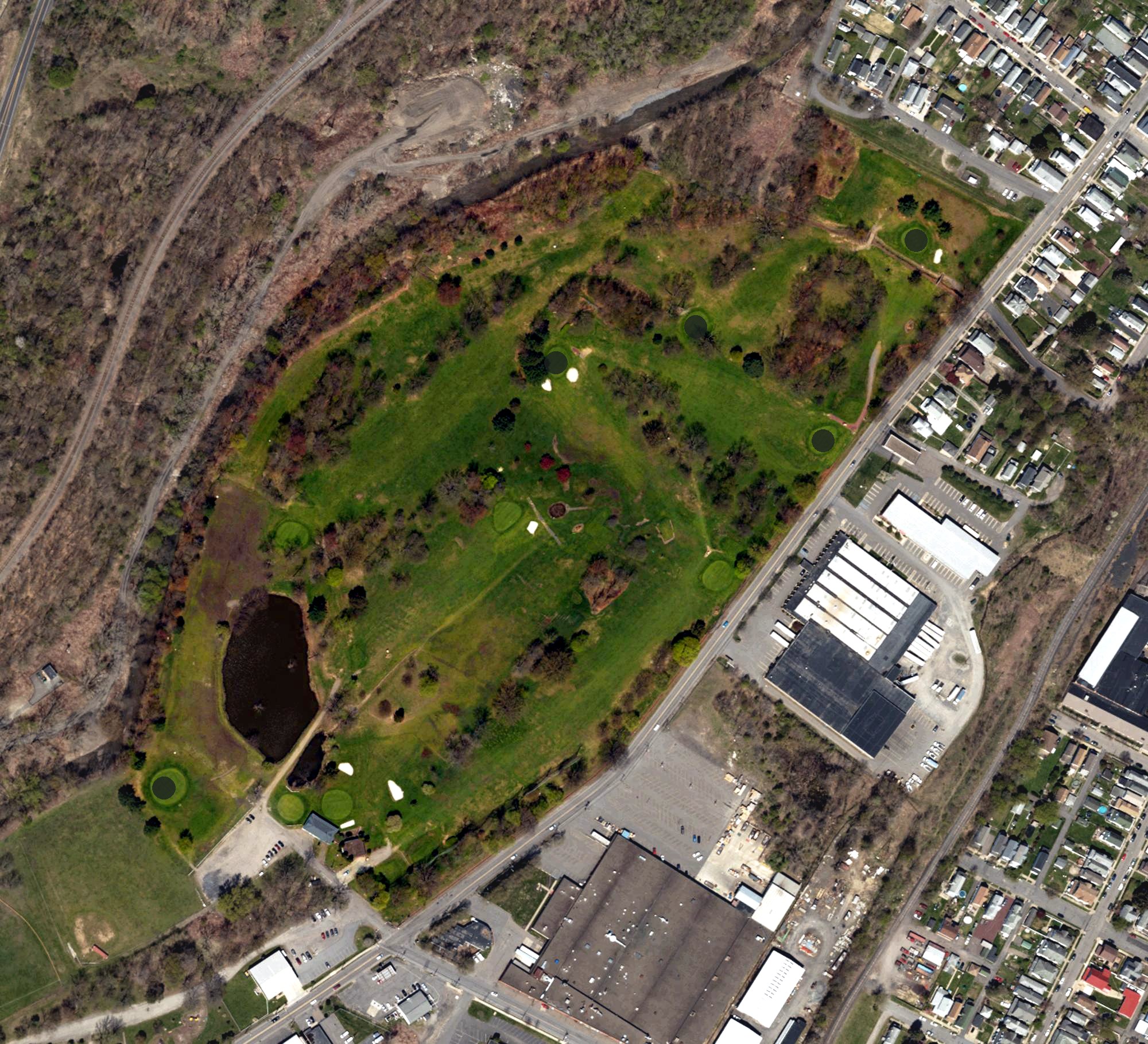 Aerial view of Hollenback Golf Course, PA