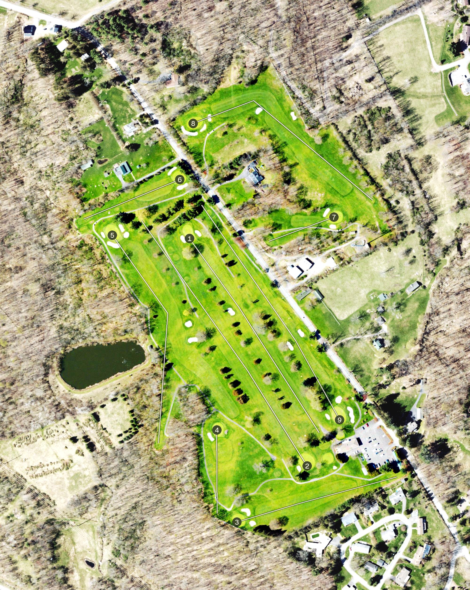 Aerial view of Honesdale Golf Club, PA