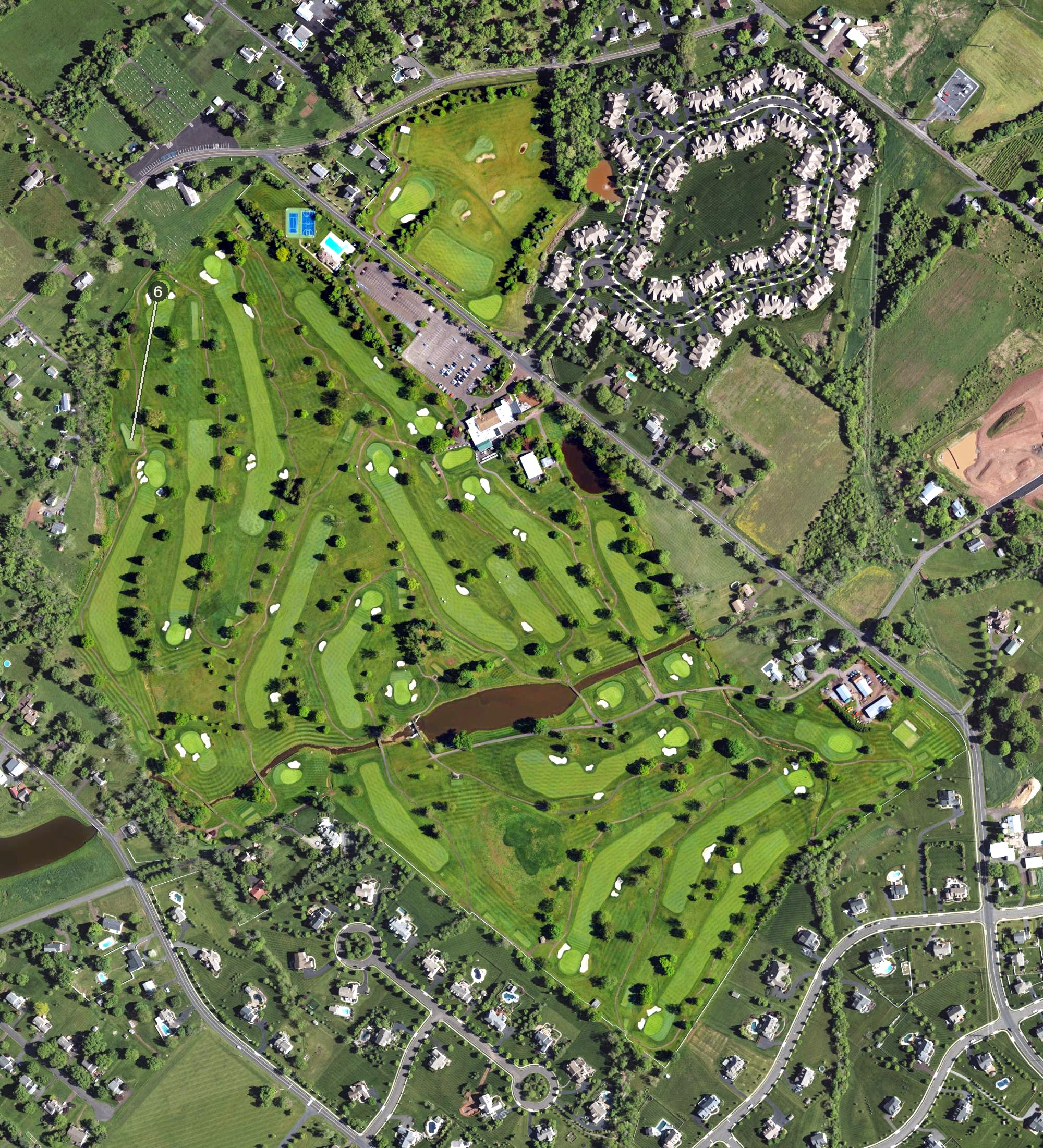 Aerial view of Indian Valley Country Club, PA
