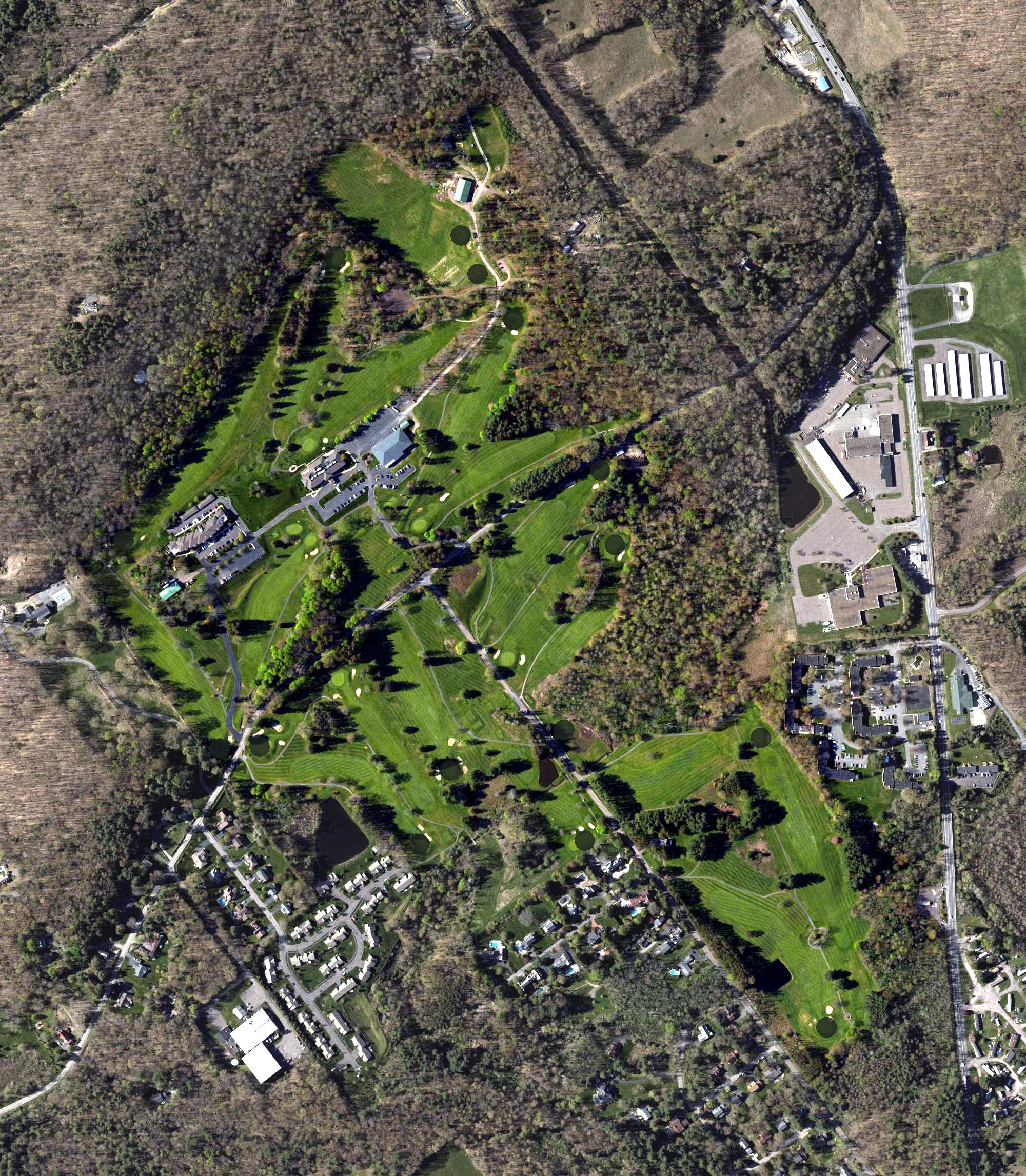Aerial view of Irem Country Club, PA