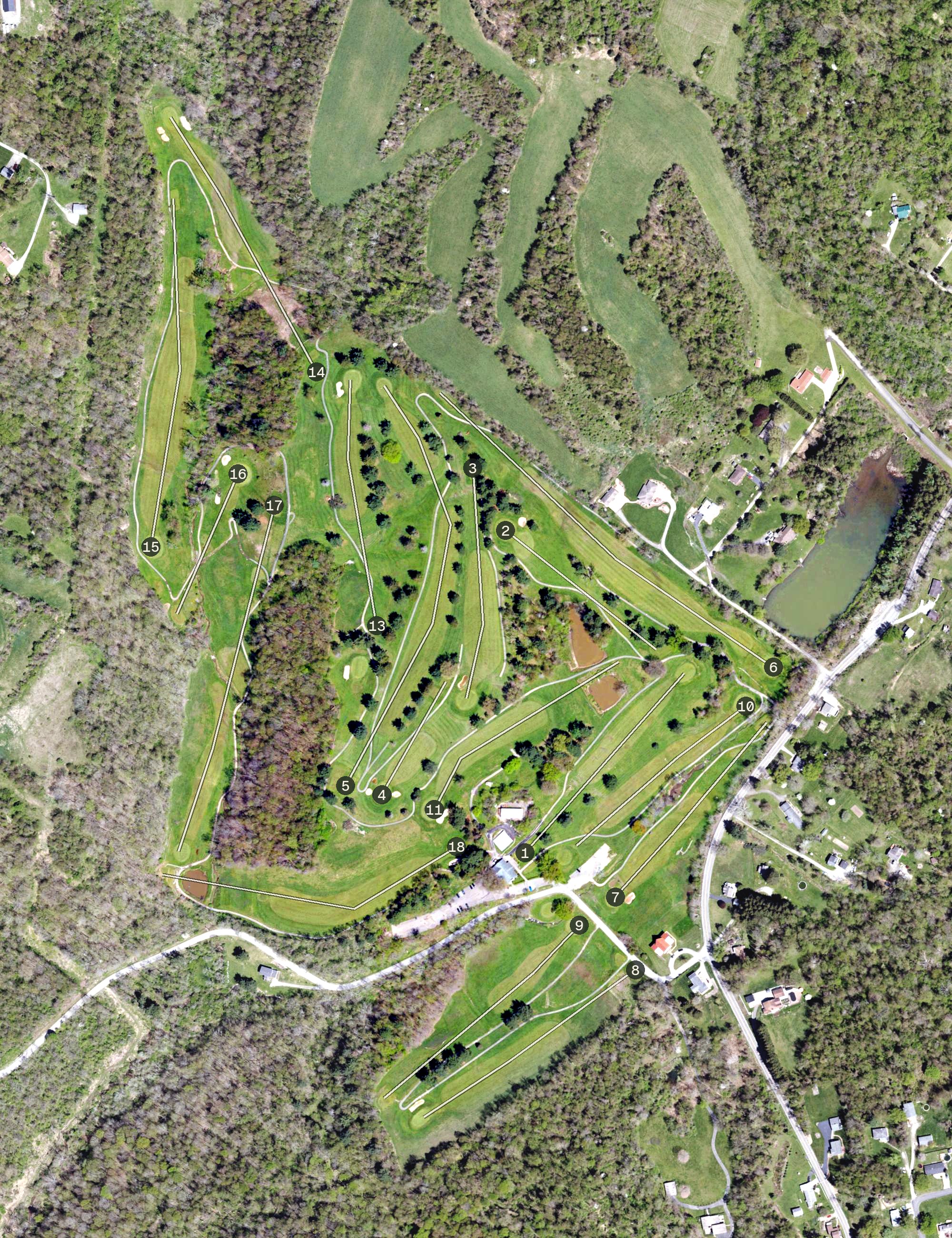 Aerial view of Irwin Country Club, PA