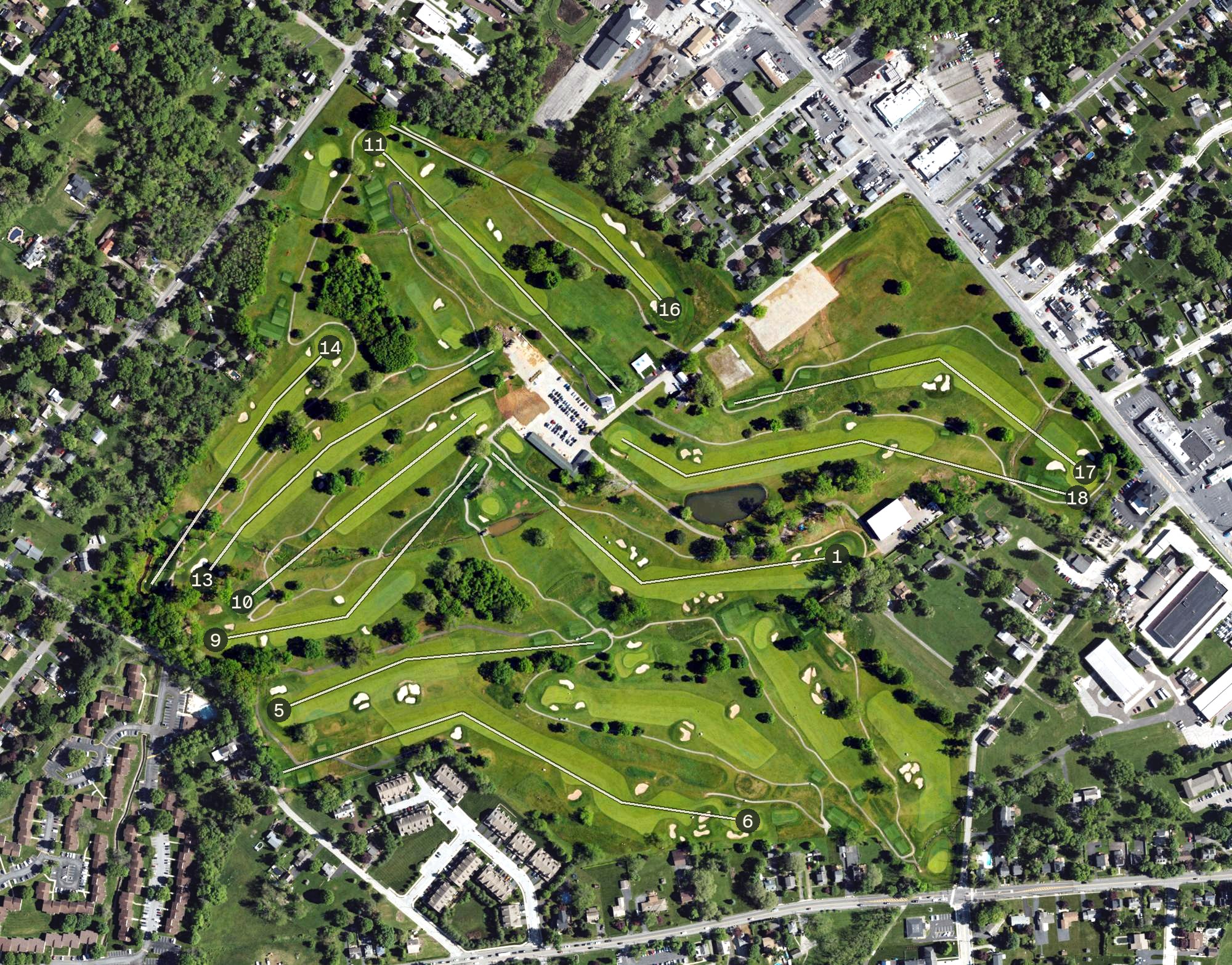 Aerial view of Jeffersonville Golf Club, PA