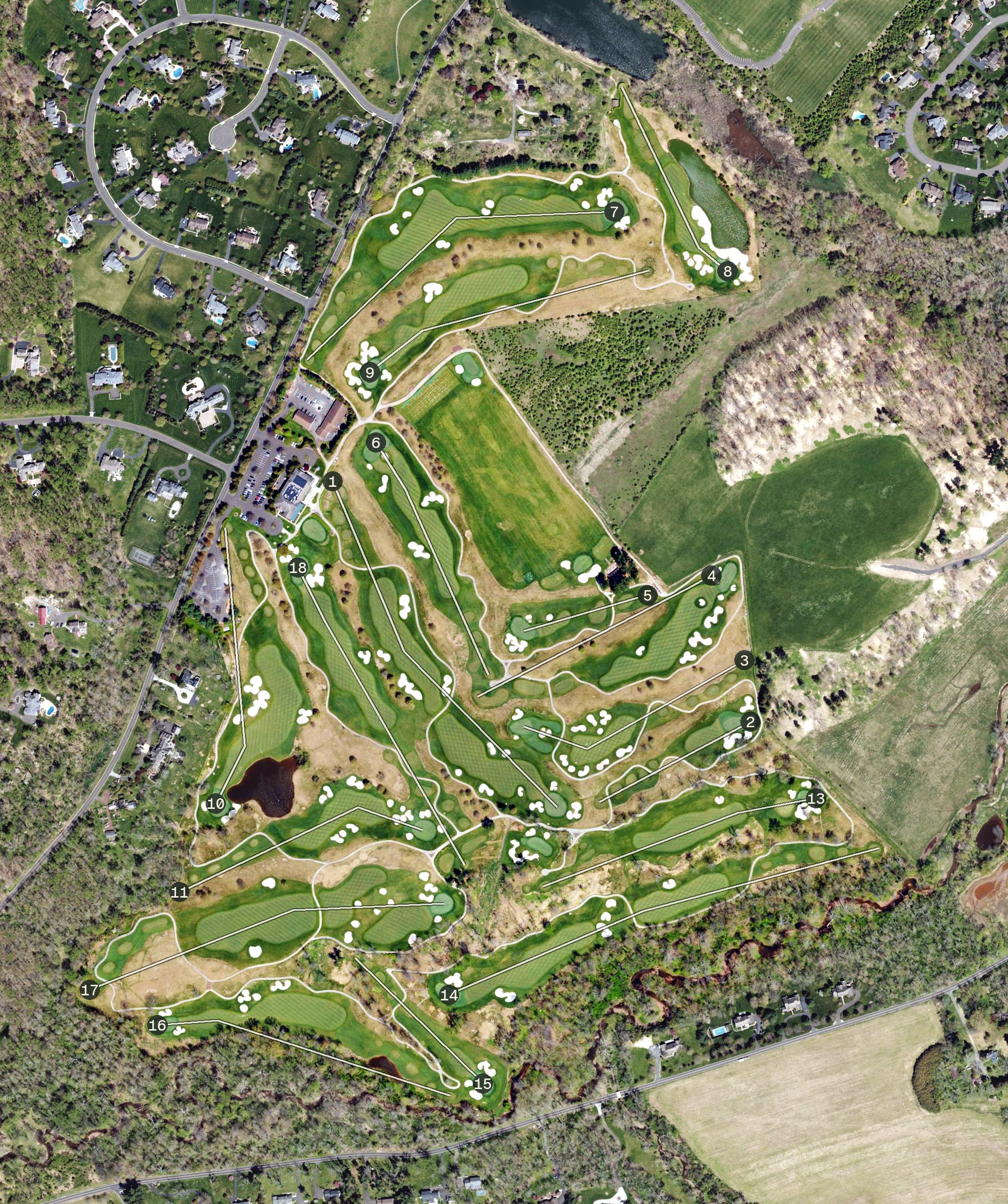 Aerial view of Jericho National Golf Club, PA