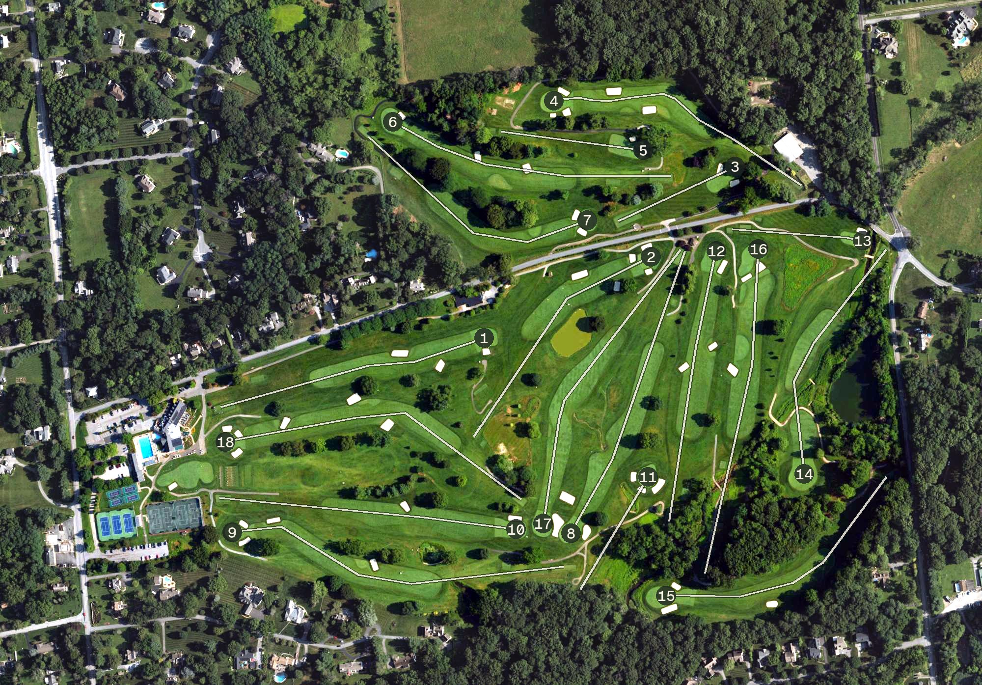 Aerial view of Kennett Square Golf and Country Club, PA