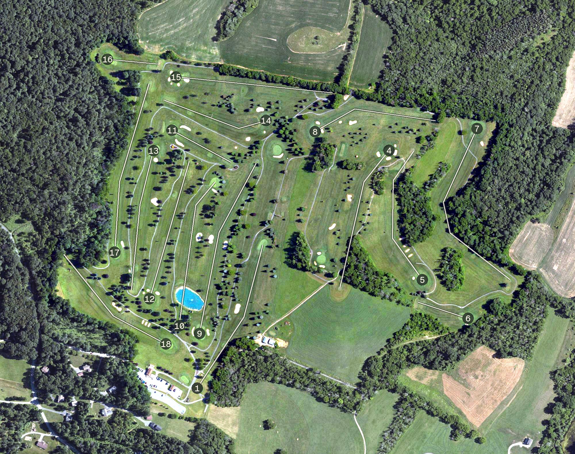 Aerial view of King Valley Golf Course, PA