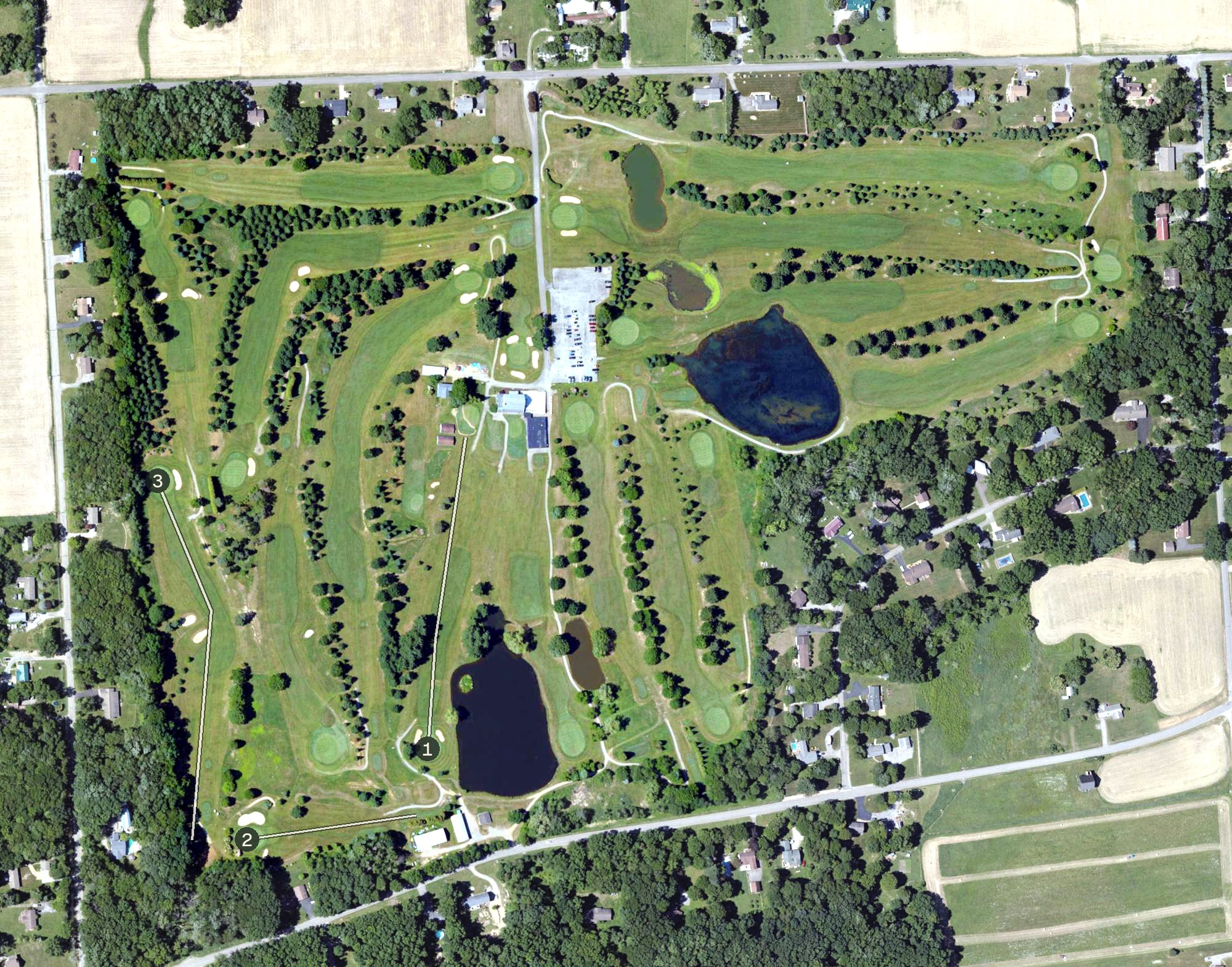 Aerial view of Lake Arthur Golf Club, PA