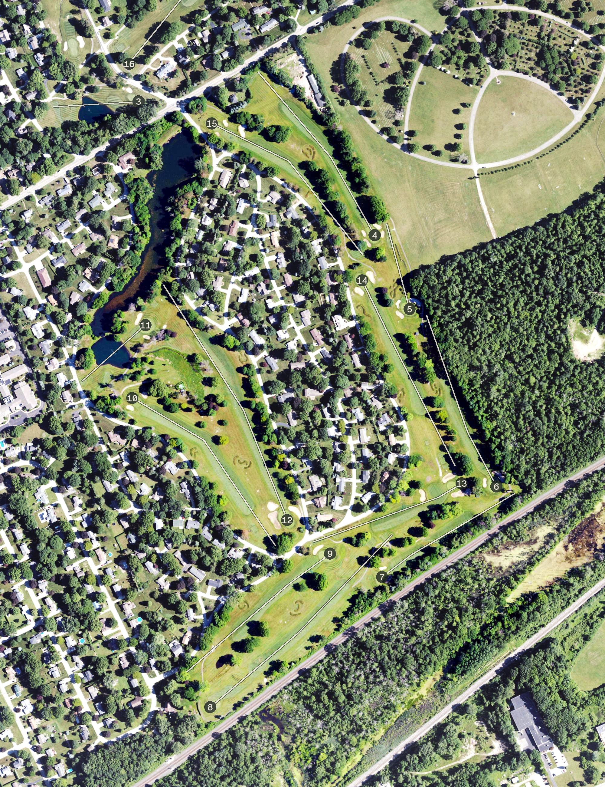 Aerial view of Lake Shore Golf Club, PA