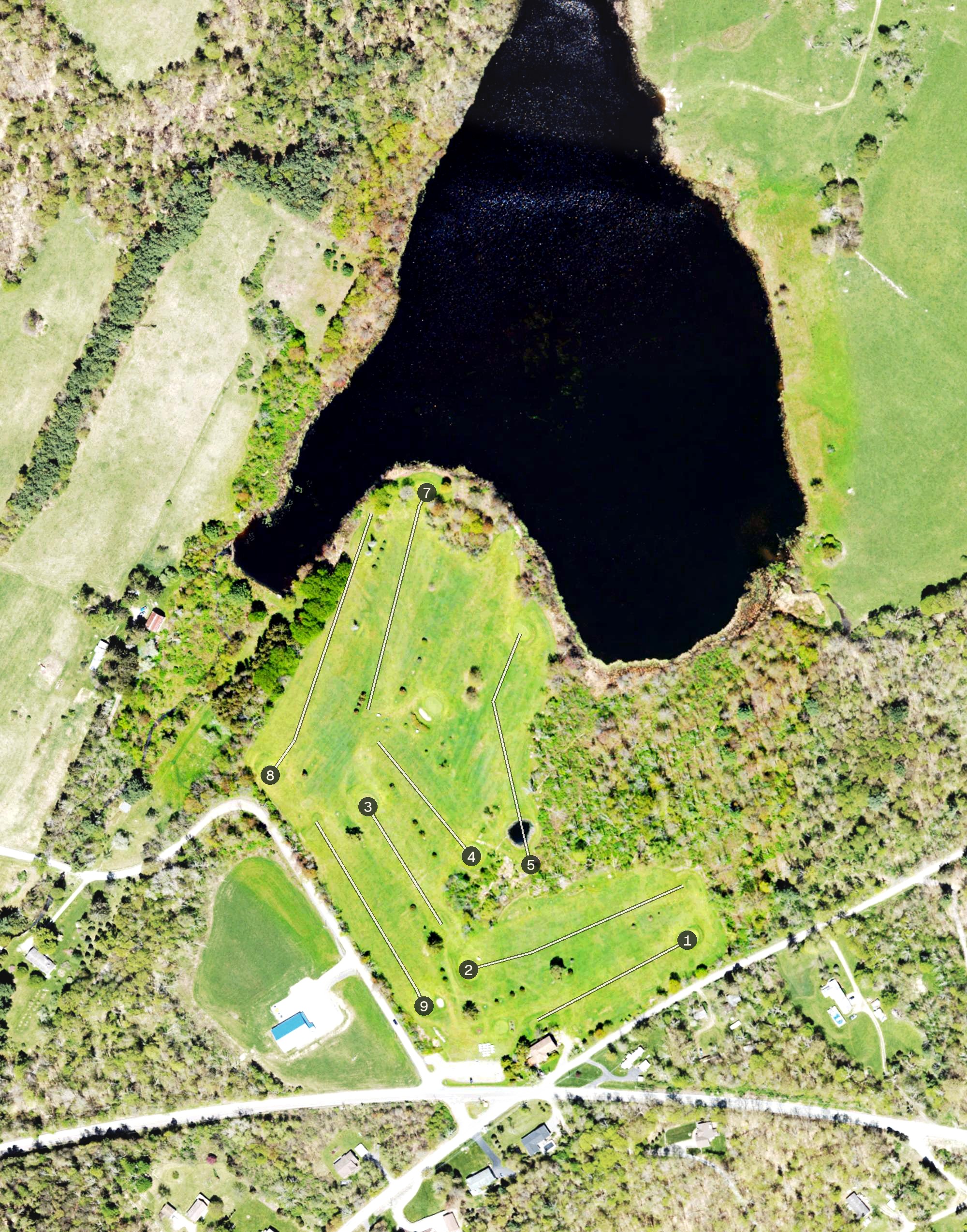 Aerial view of Lakeland Golf Course, PA