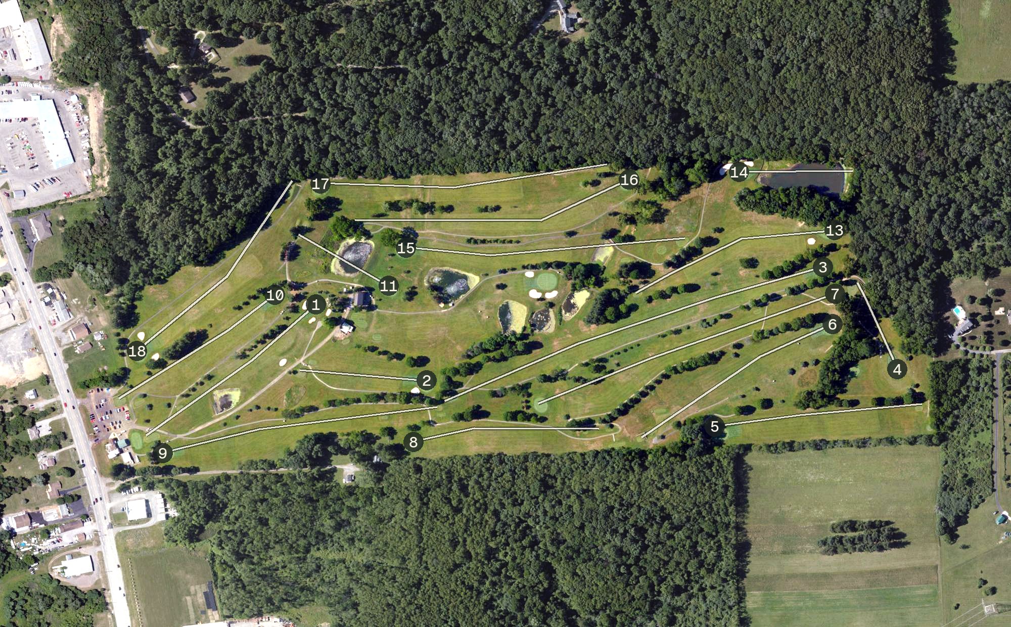 Aerial view of Lakevue North Golf, PA