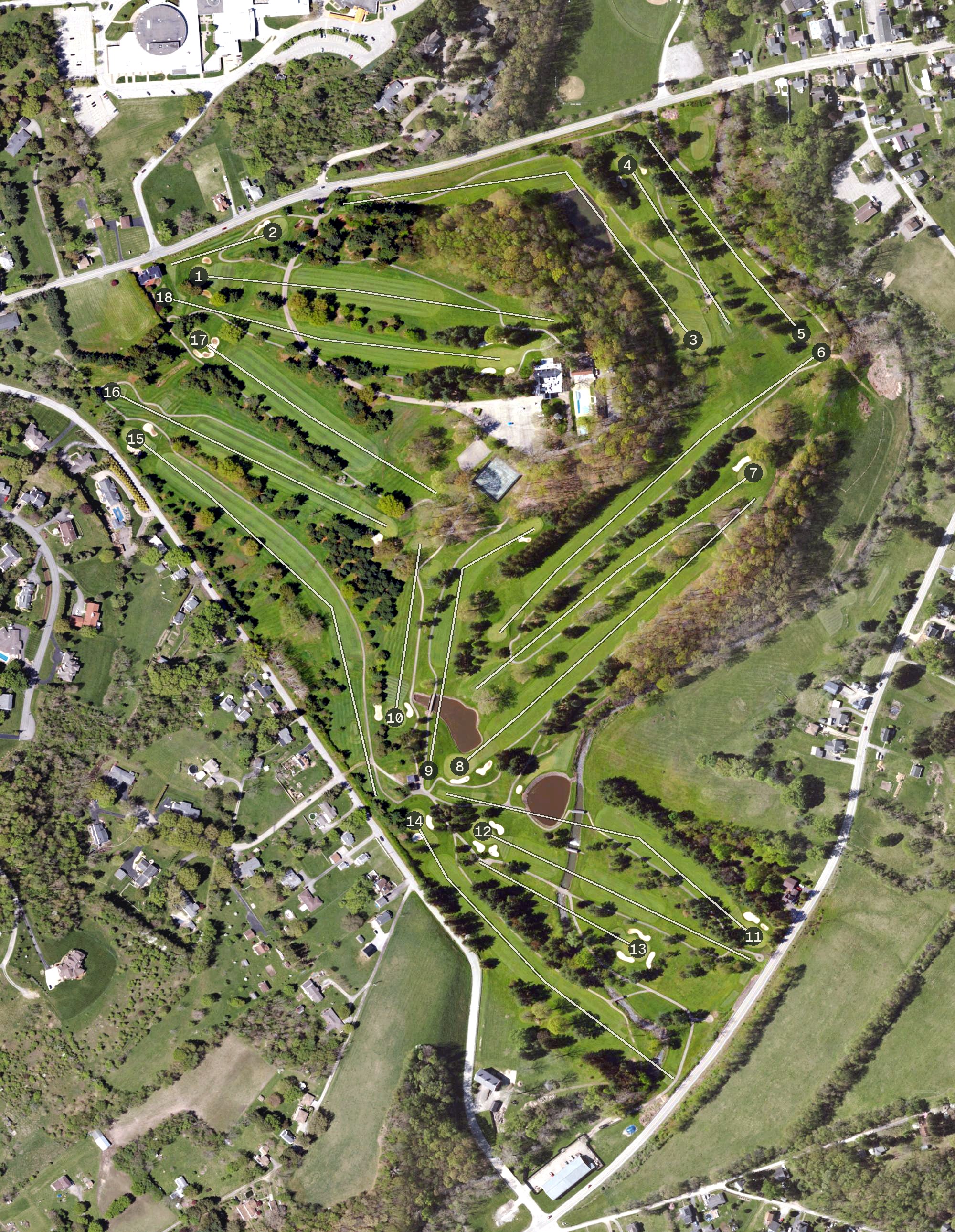 Aerial view of Latrobe Country Club, PA