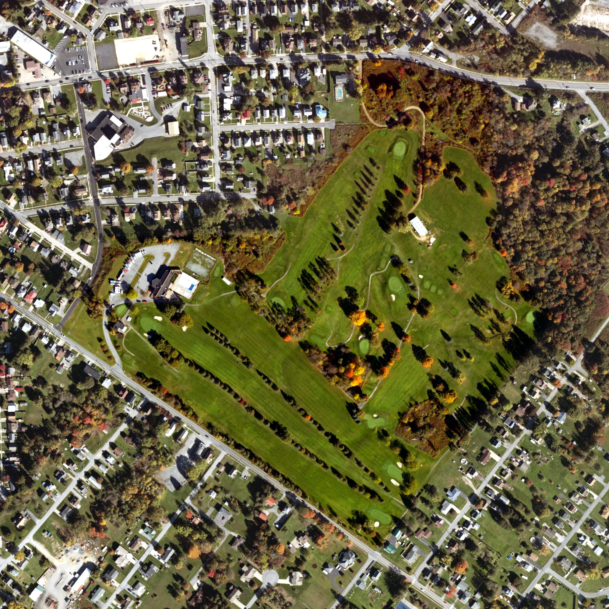 Aerial view of Leaning Pines Public Golf Course, PA