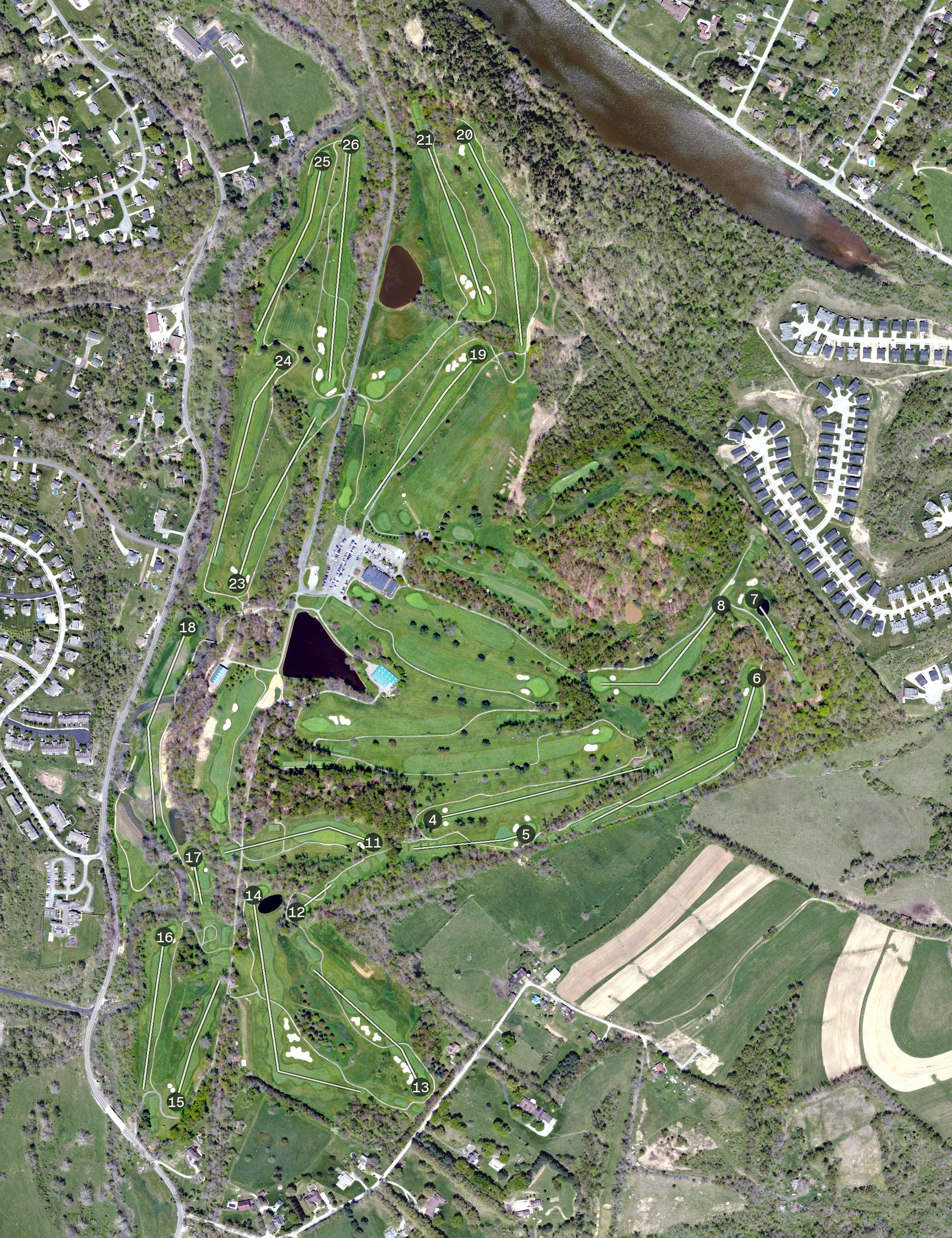 Aerial view of Lindenwood Golf Club, PA