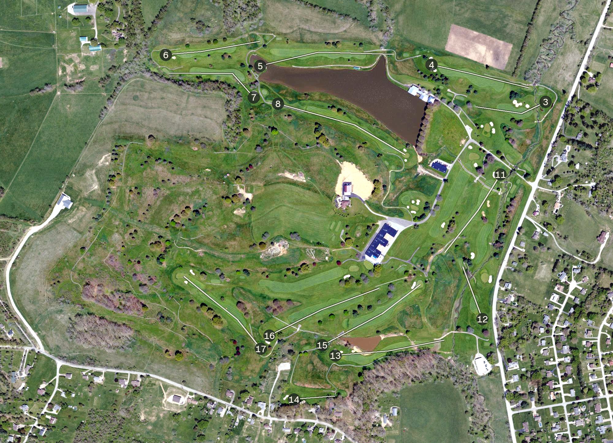 Aerial view of Lone Pine Country Club, PA