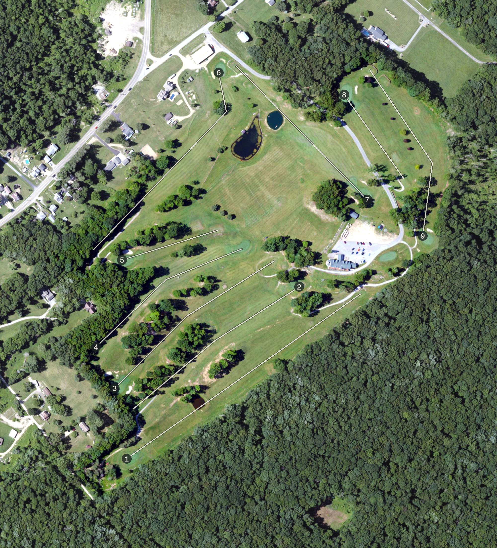 Aerial view of Lucky Hills Golf Course, PA