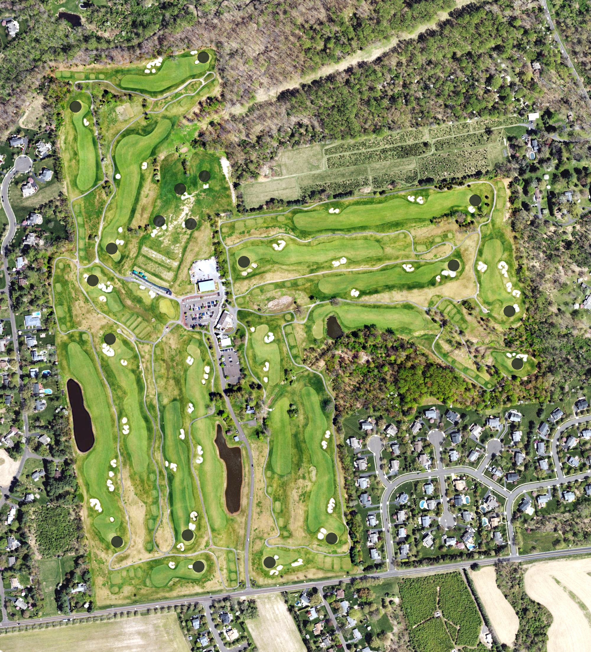 Aerial view of Makefield Highlands Golf Club, PA