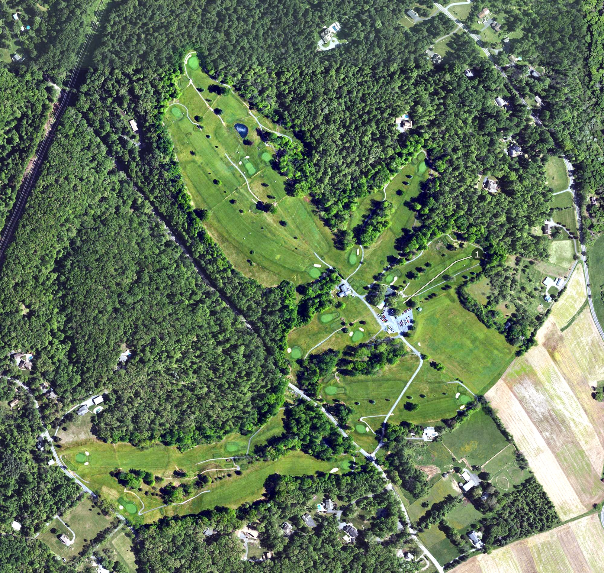 Aerial view of Manor Golf Course, PA