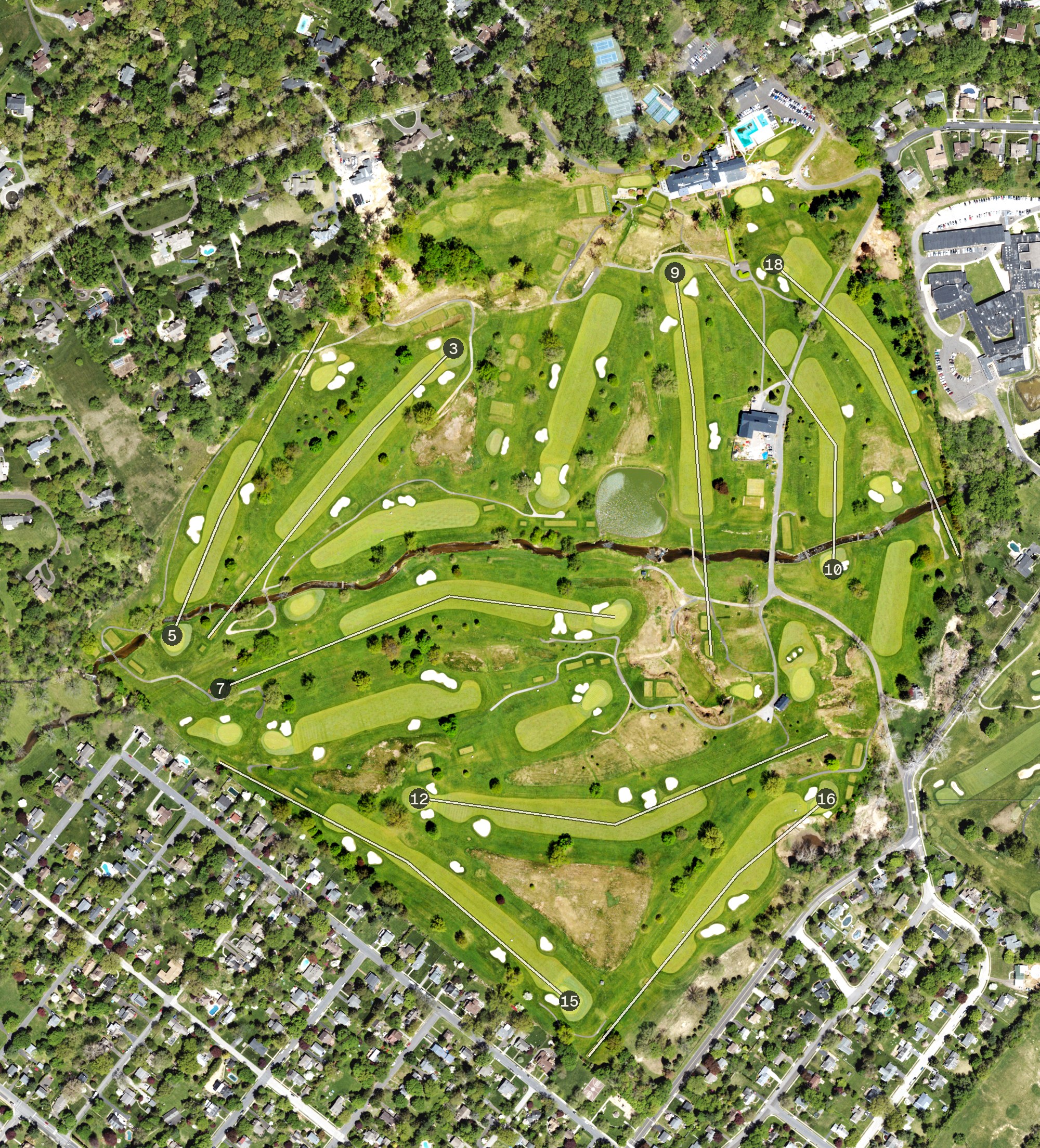 Aerial view of Manufacturers' Golf & Country Club, PA